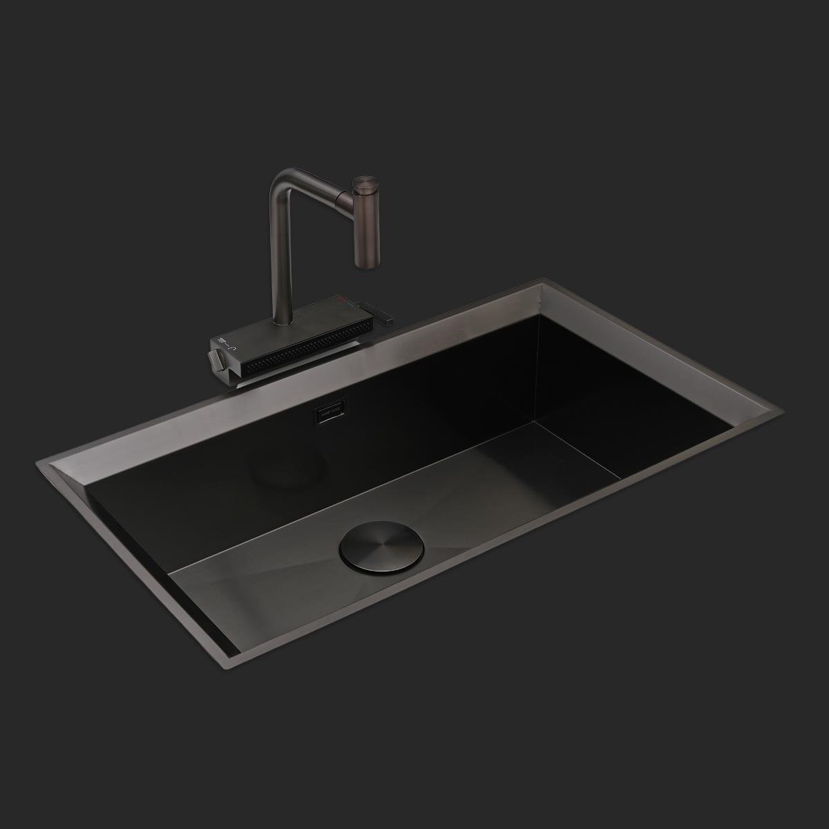 Astro El Yapımı PVD Eviye Seti 85x48 cm Siyah (Black)