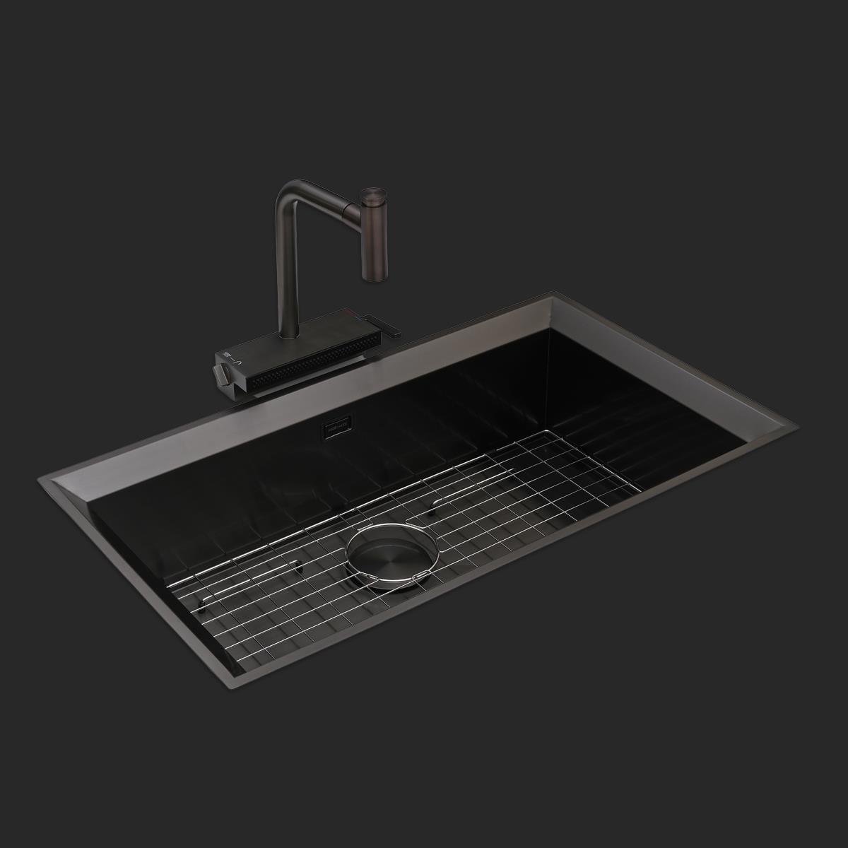 Astro El Yapımı PVD Eviye Seti 85x48 cm Siyah (Black)