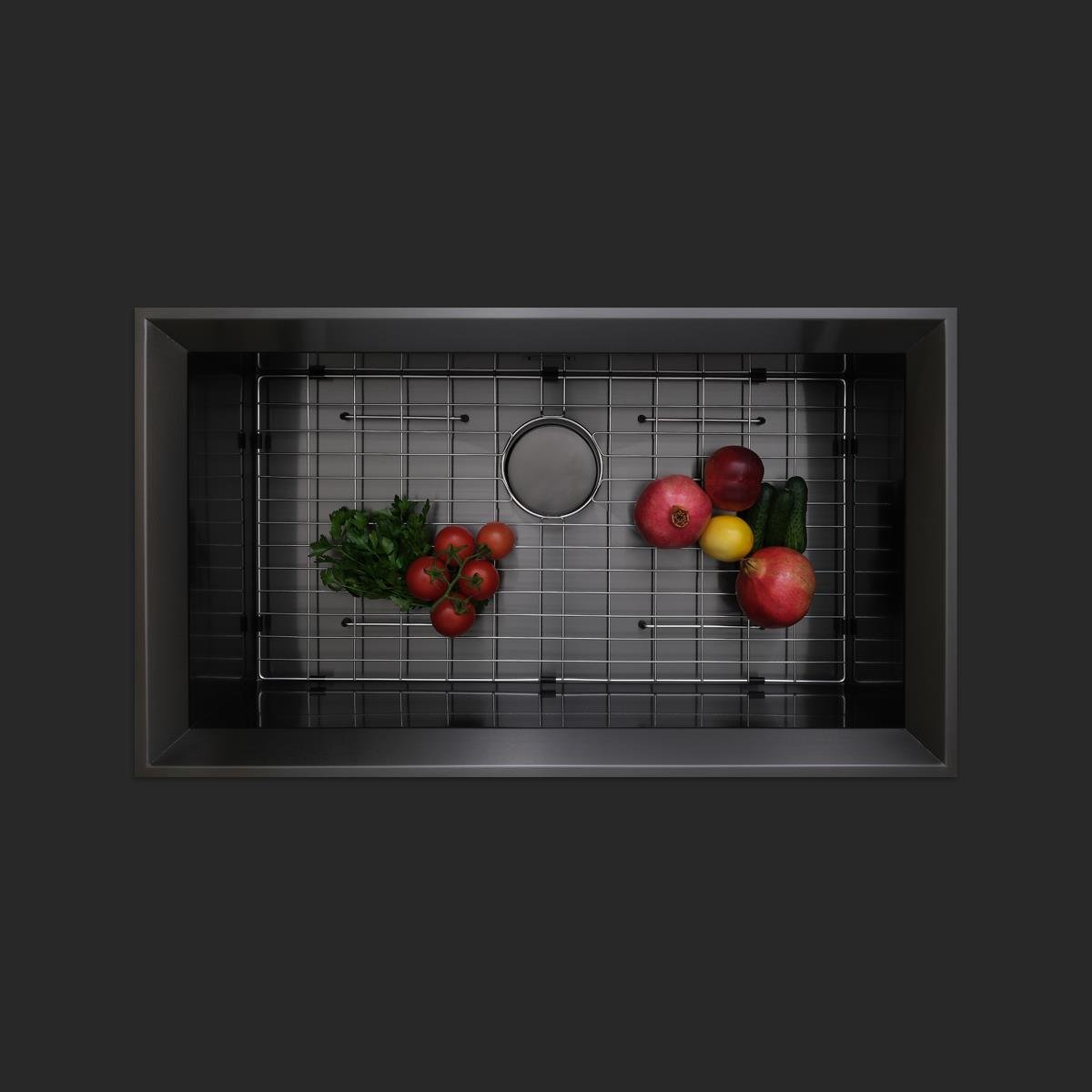 Astro El Yapımı PVD Eviye Seti 85x48 cm Siyah (Black)