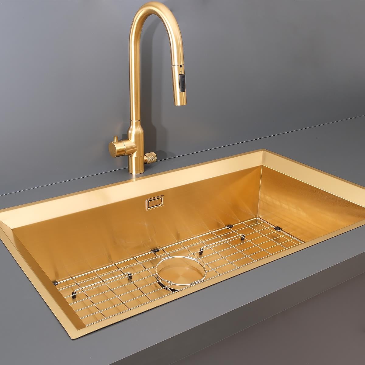 Astro El Yapımı PVD Eviye Seti 85x48 cm Altın (Gold)