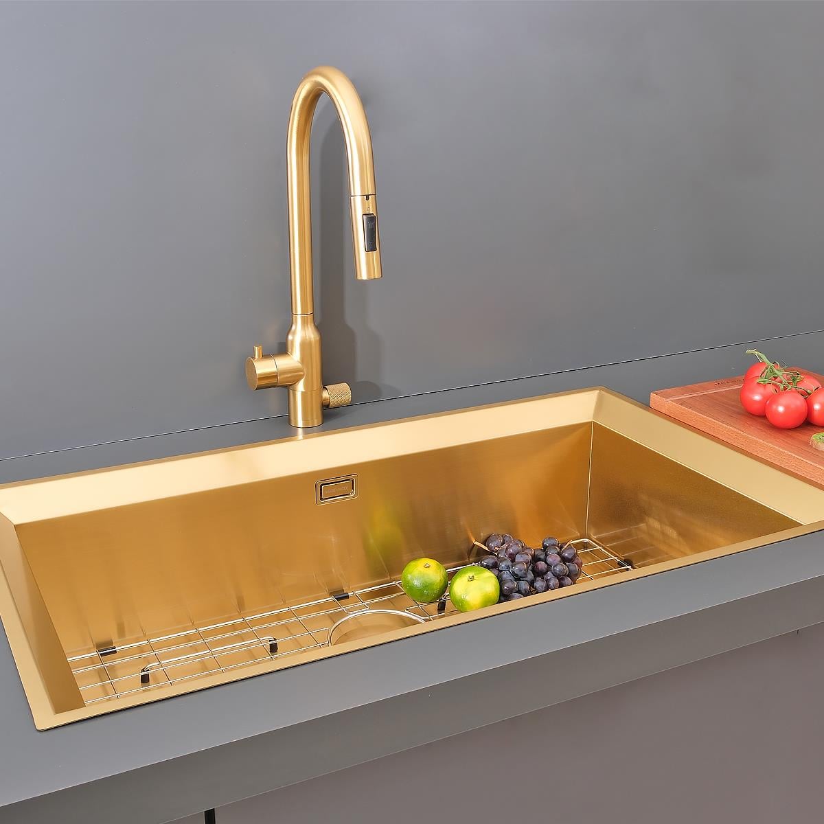 Astro El Yapımı PVD Eviye Seti 85x48 cm Altın (Gold)