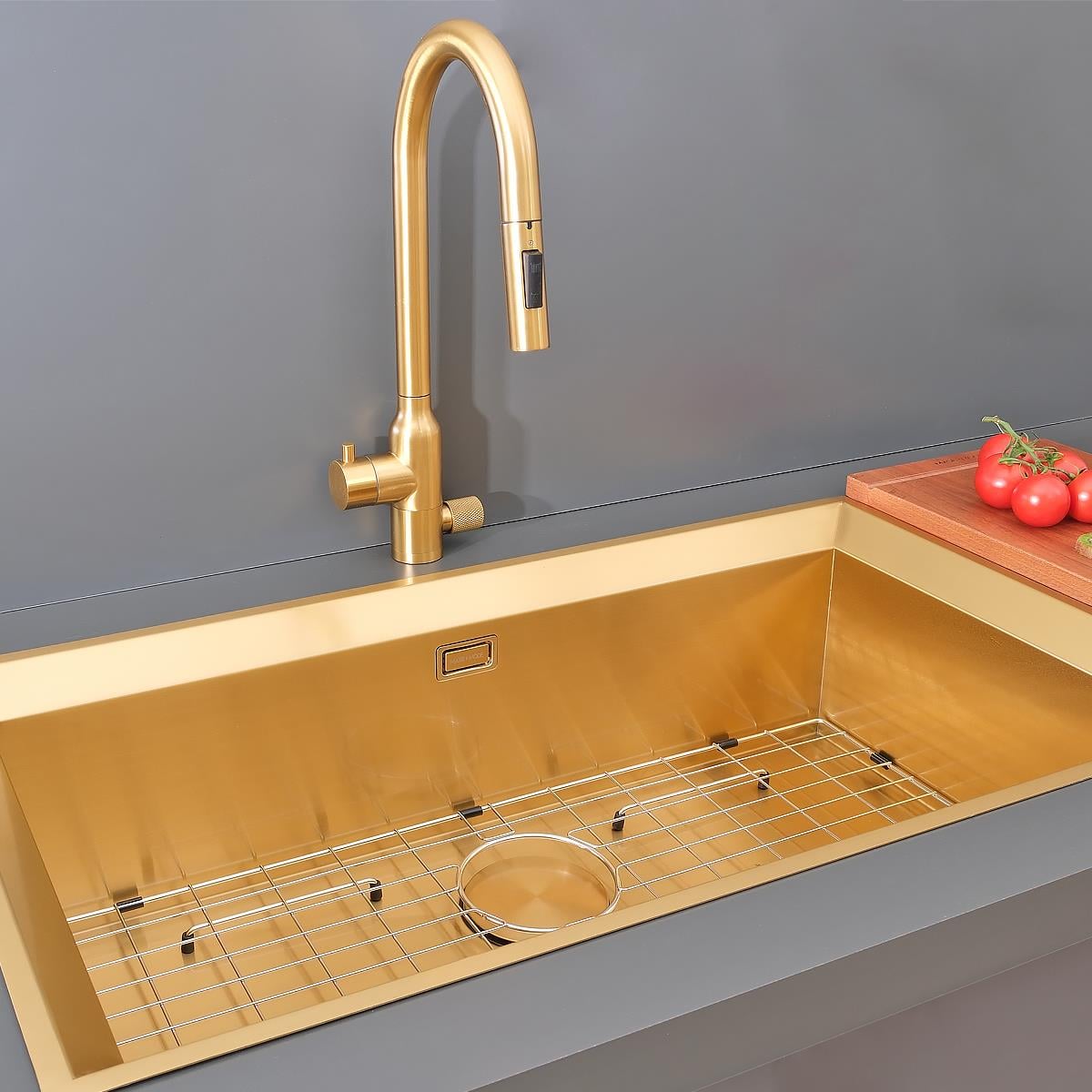 Astro El Yapımı PVD Eviye Seti 85x48 cm Altın (Gold)