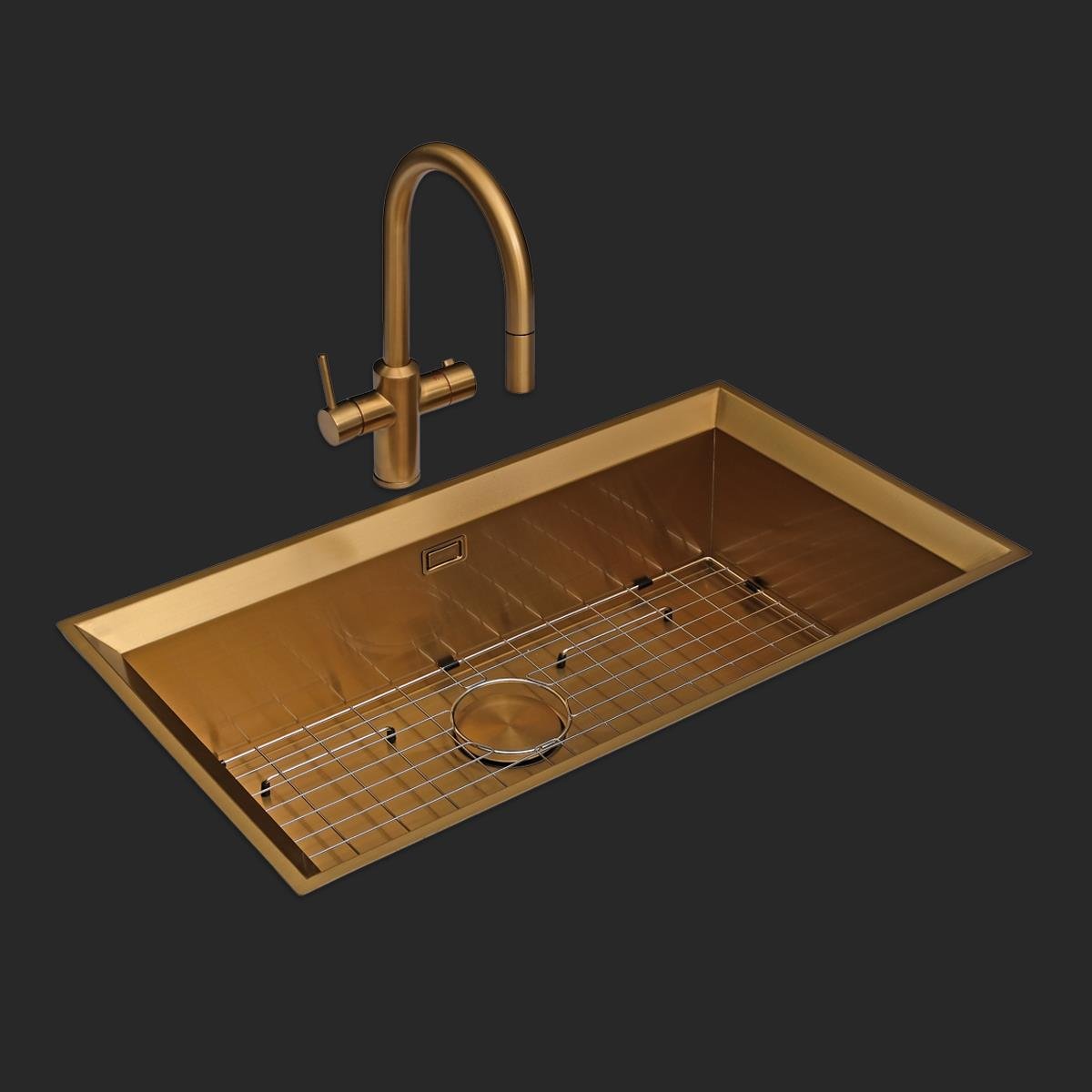 Astro El Yapımı PVD Eviye Seti 85x48 cm Altın (Gold)