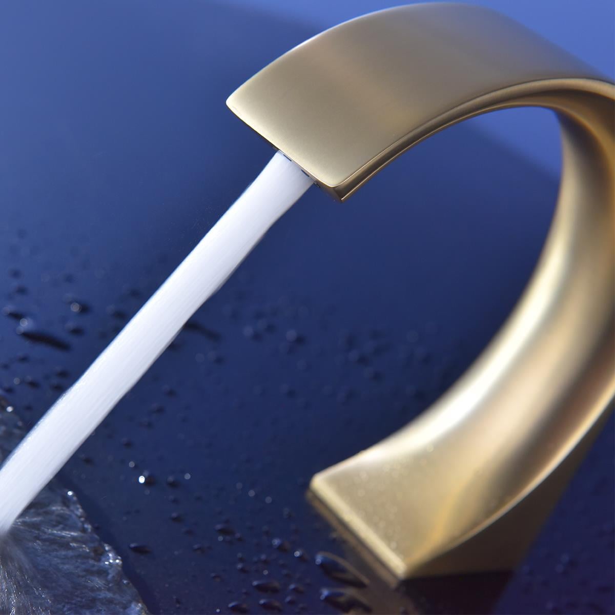 Curve 2 Delikli Lavabo Bataryası Brushed Gold