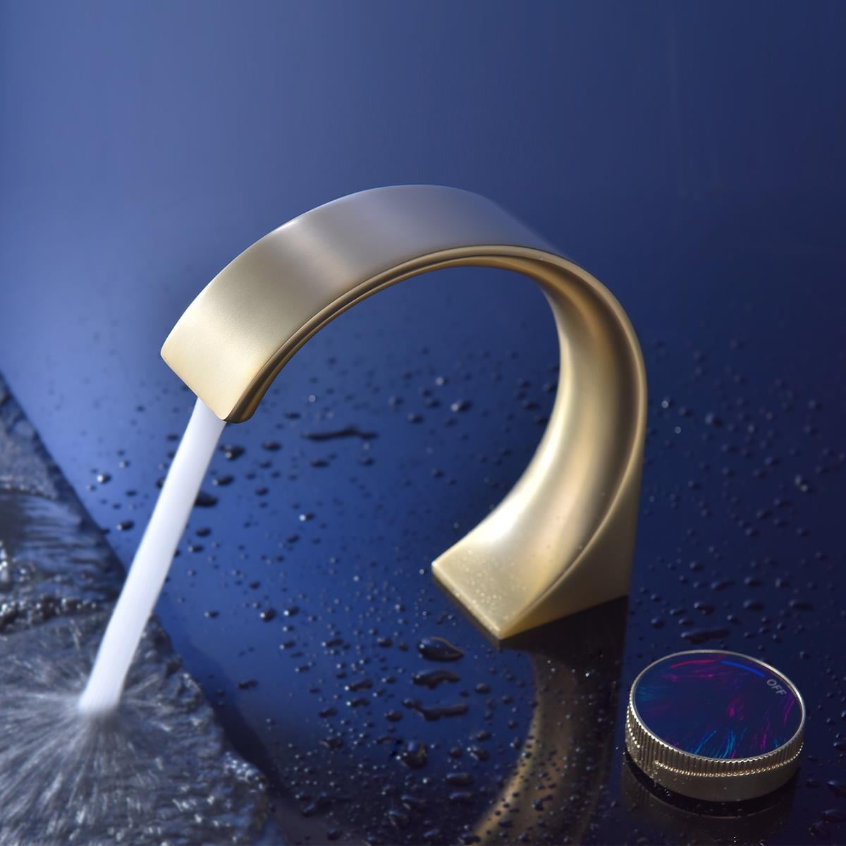 Curve 2 Delikli Lavabo Bataryası Brushed Gold