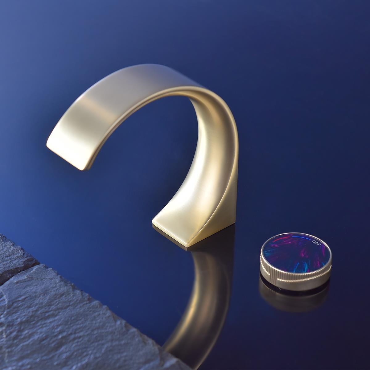 Curve 2 Delikli Lavabo Bataryası Brushed Gold