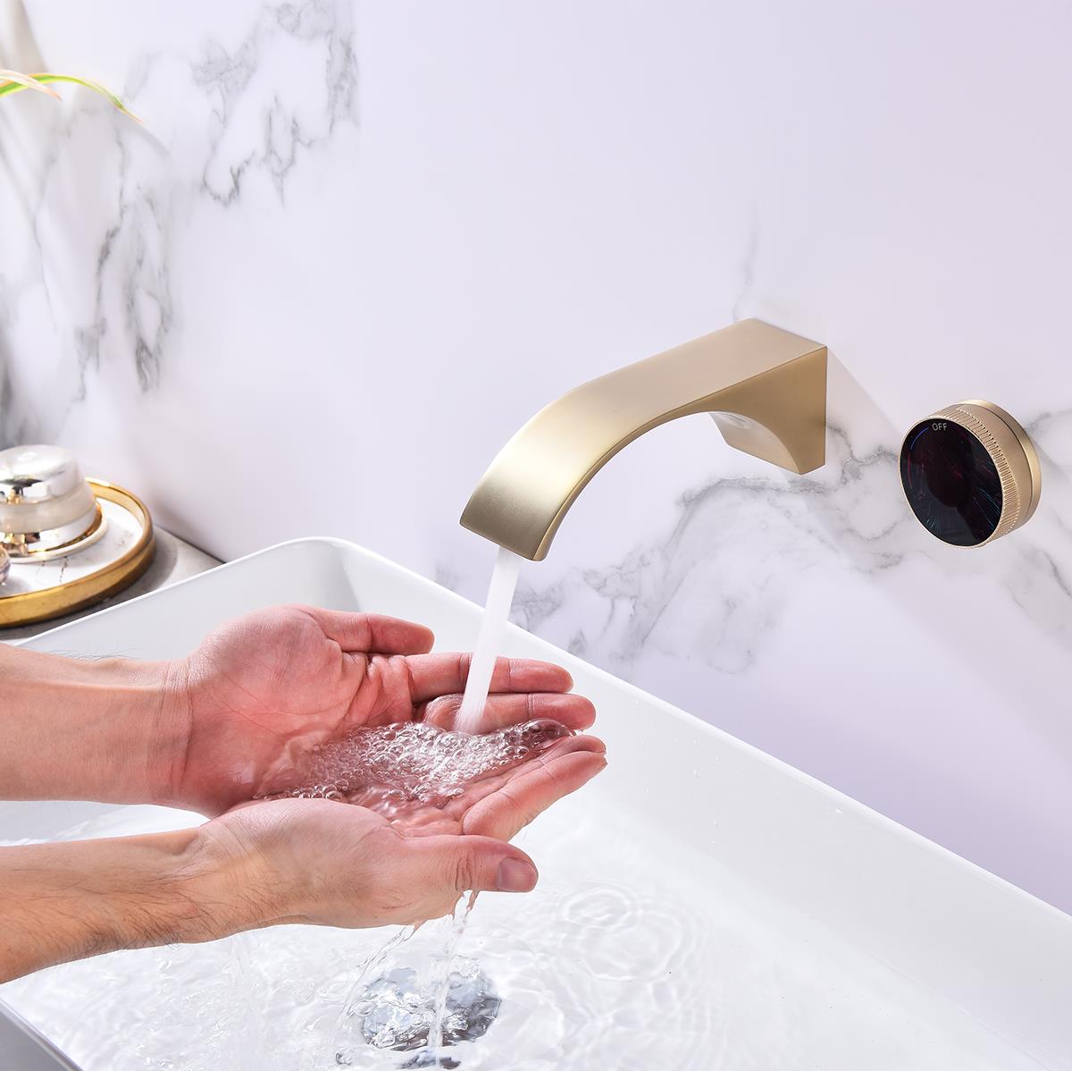 Curve Ankastre 2 Delikli Lavabo Bataryası Brushed Gold