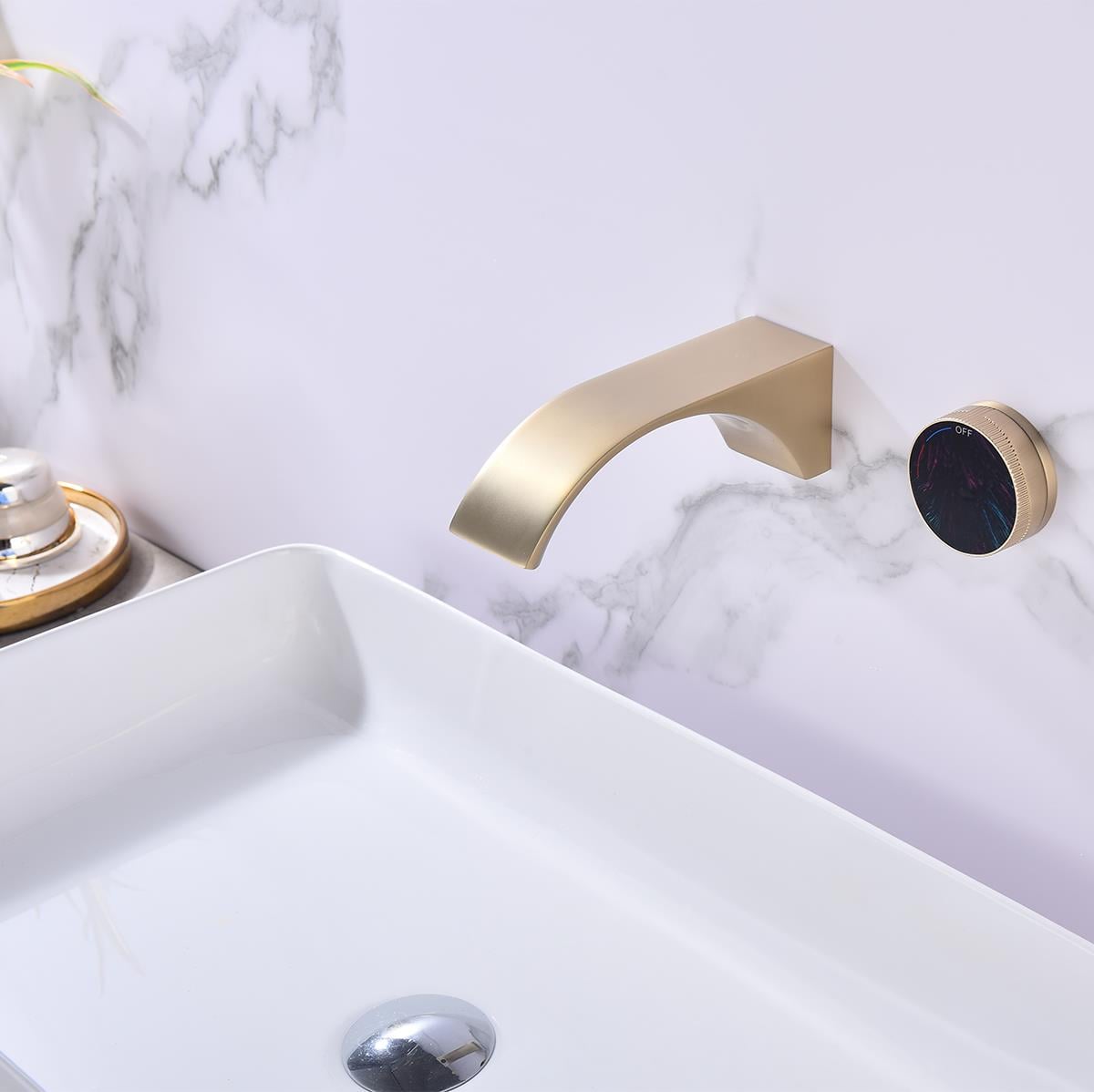 Curve Ankastre 2 Delikli Lavabo Bataryası Brushed Gold