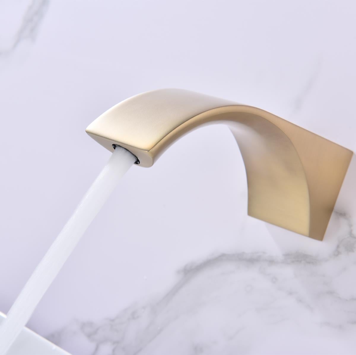 Curve Ankastre 2 Delikli Lavabo Bataryası Brushed Gold