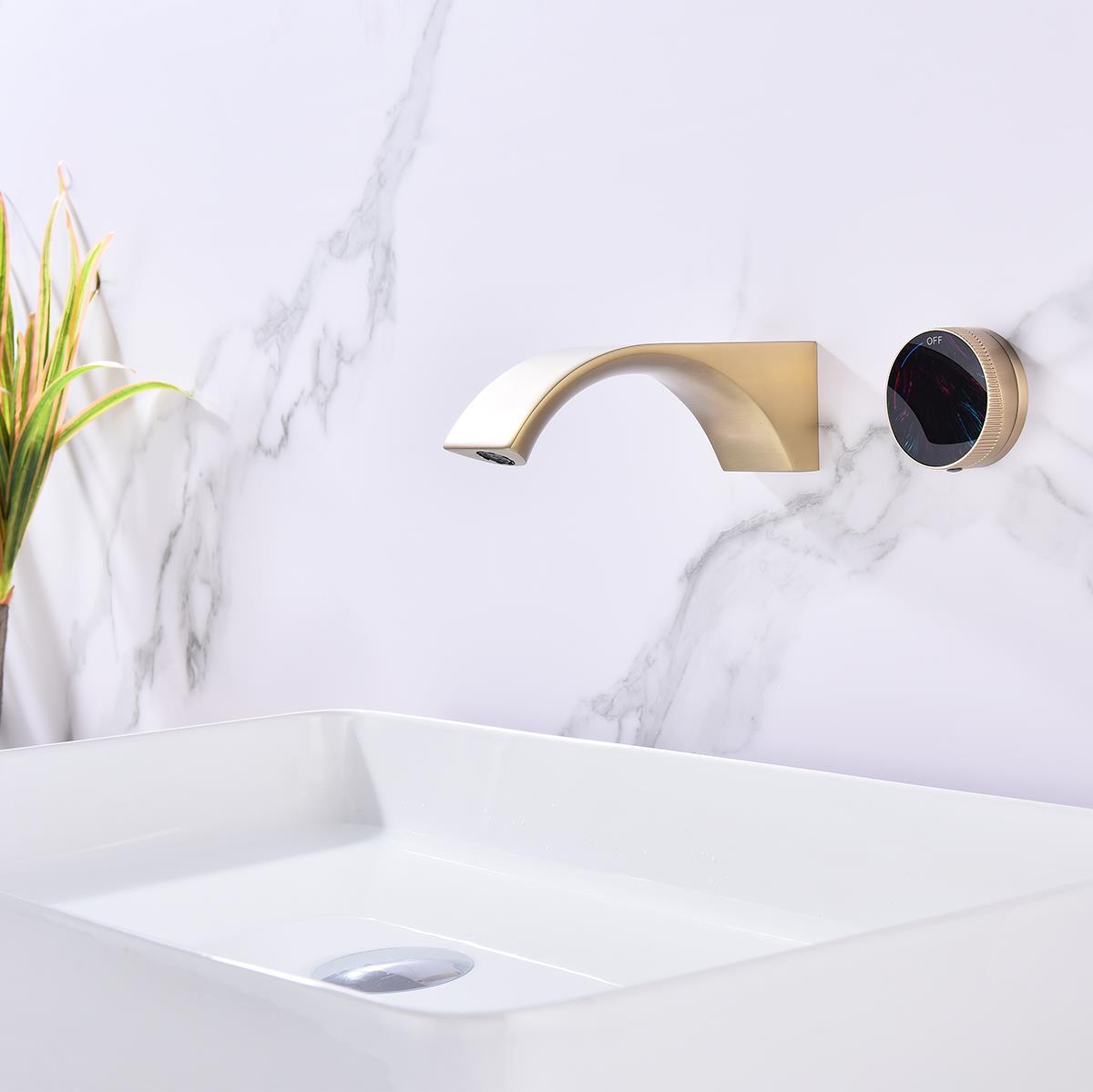 Curve Ankastre 2 Delikli Lavabo Bataryası Brushed Gold