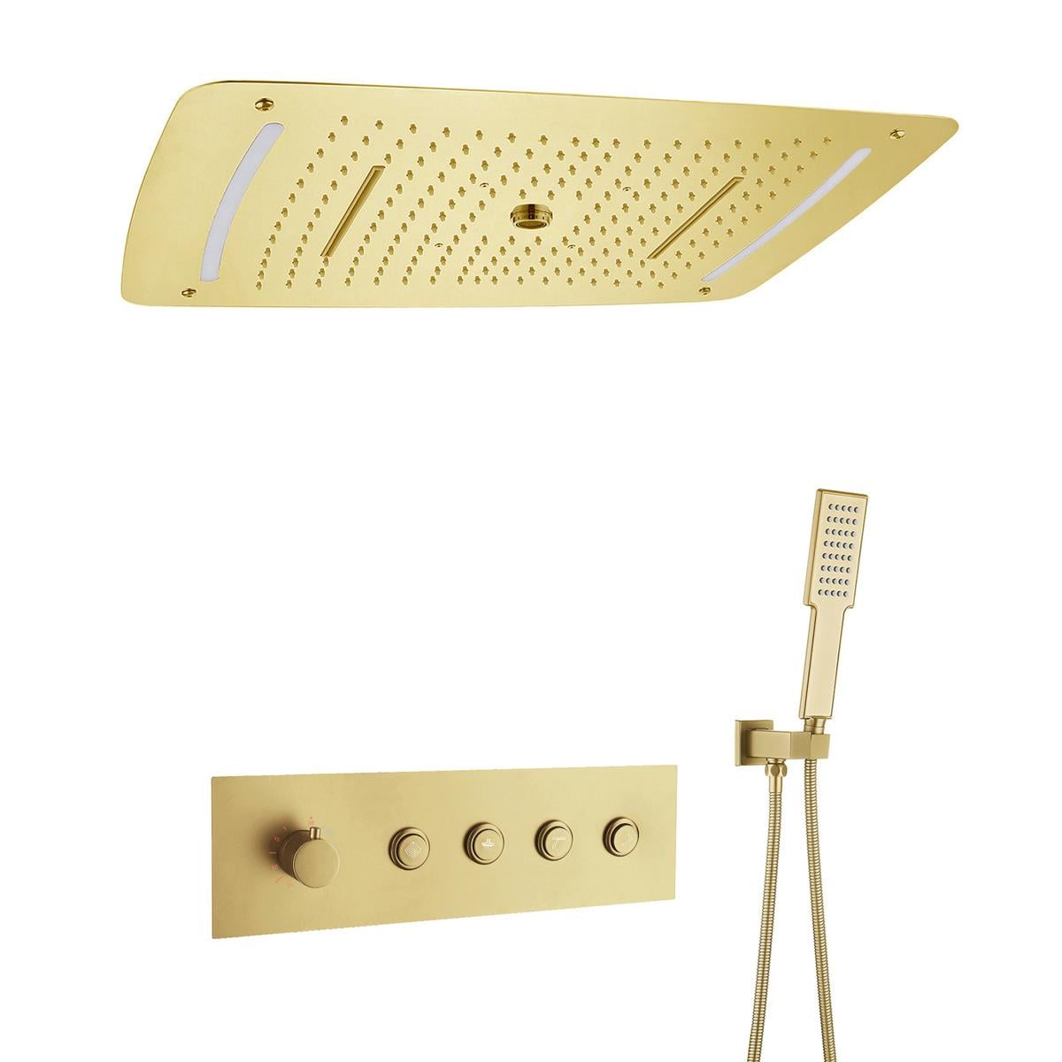 Delphi 4 Fonskiyonlu Tepe Duş Seti Brushed Gold