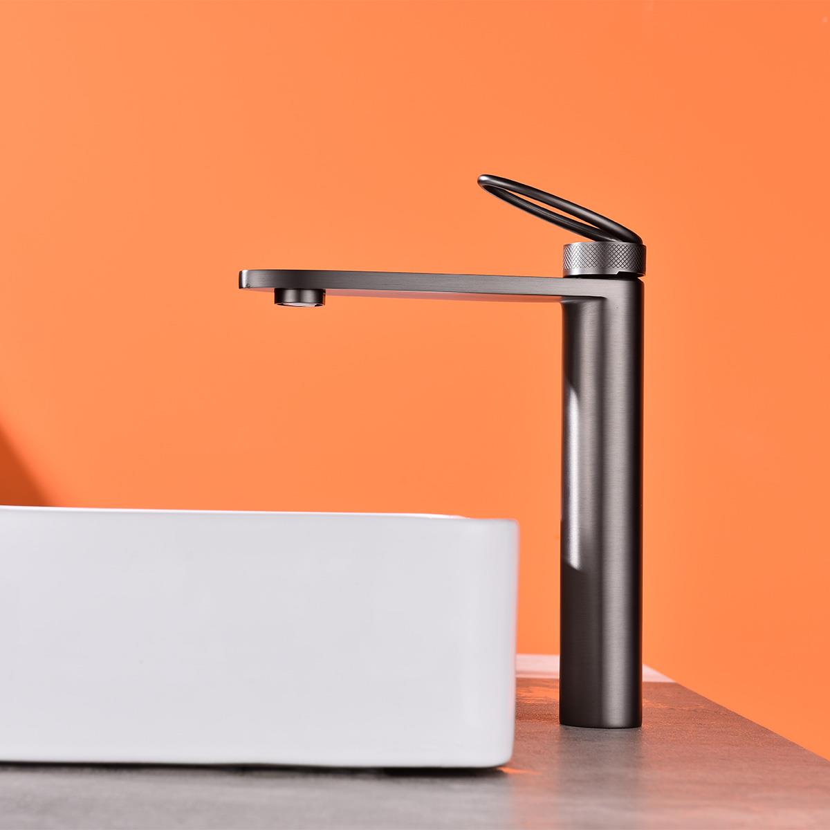 Eterna XL Yüksek Lavabo Bataryası Gun Metal