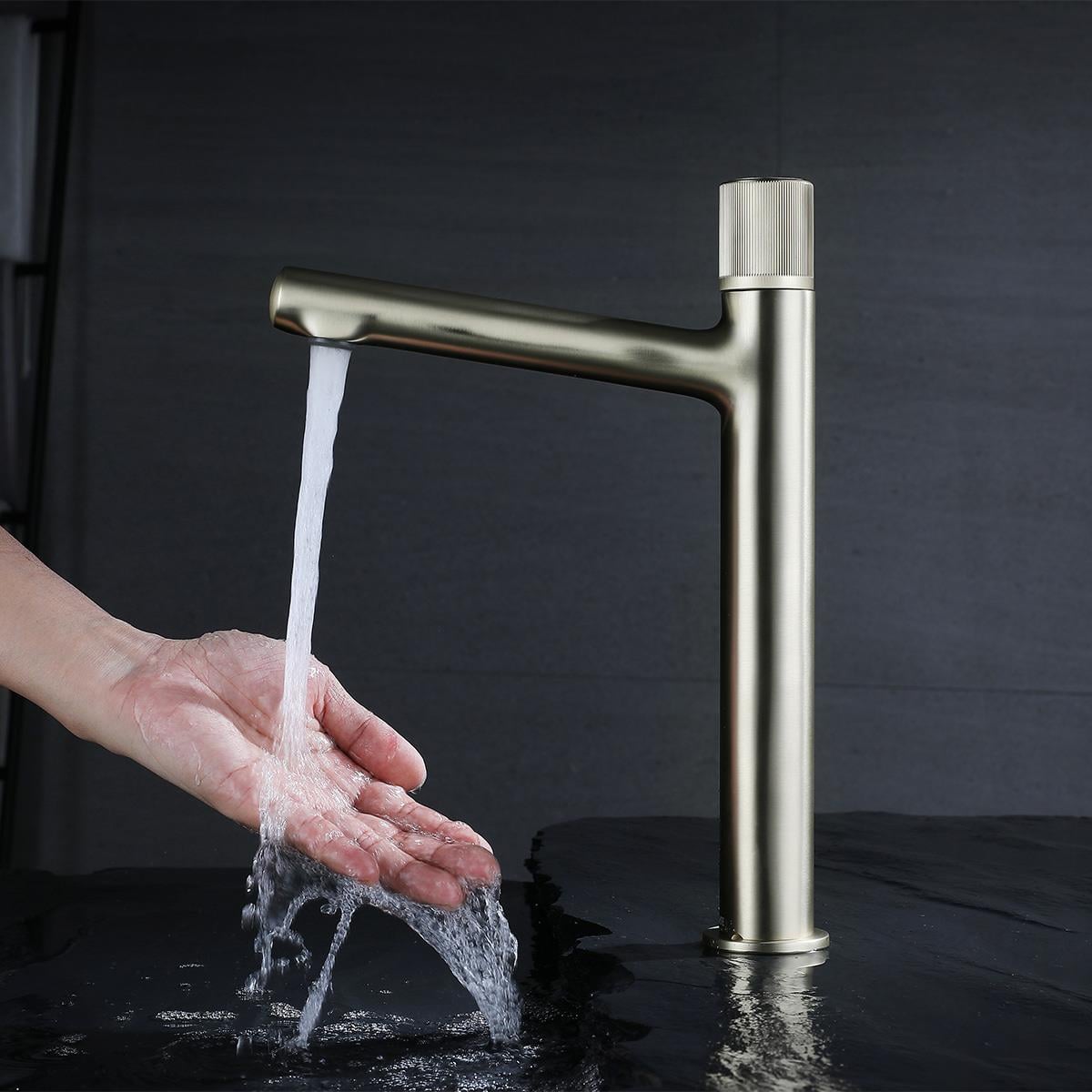 Fly XL Yüksek Lavabo Bataryası Brushed Gold