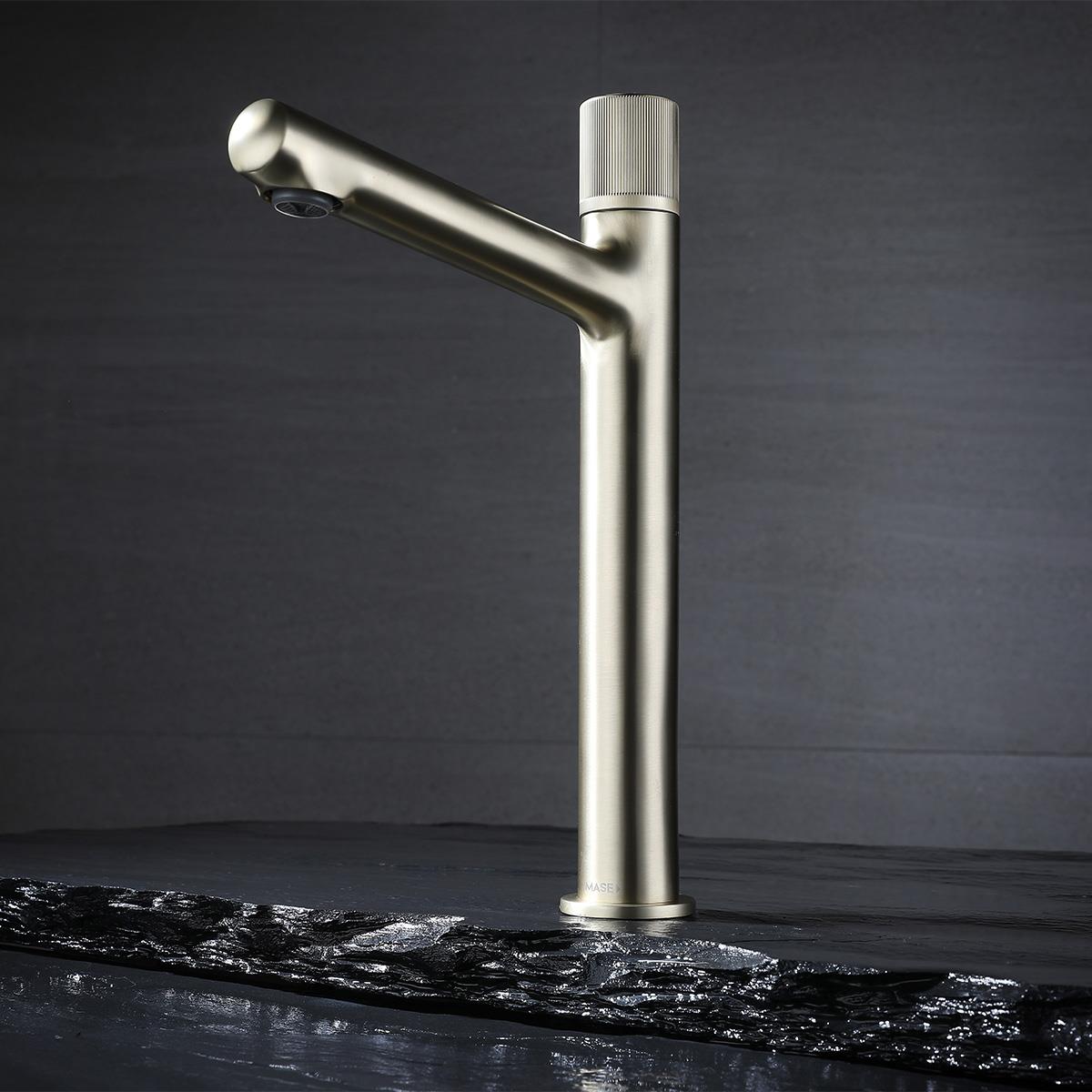 Fly XL Yüksek Lavabo Bataryası Brushed Gold