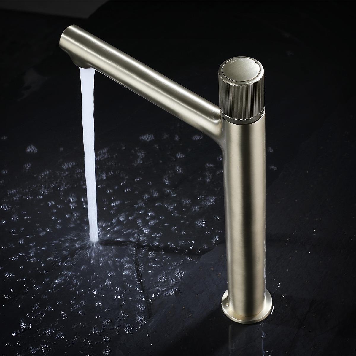 Fly XL Yüksek Lavabo Bataryası Brushed Gold