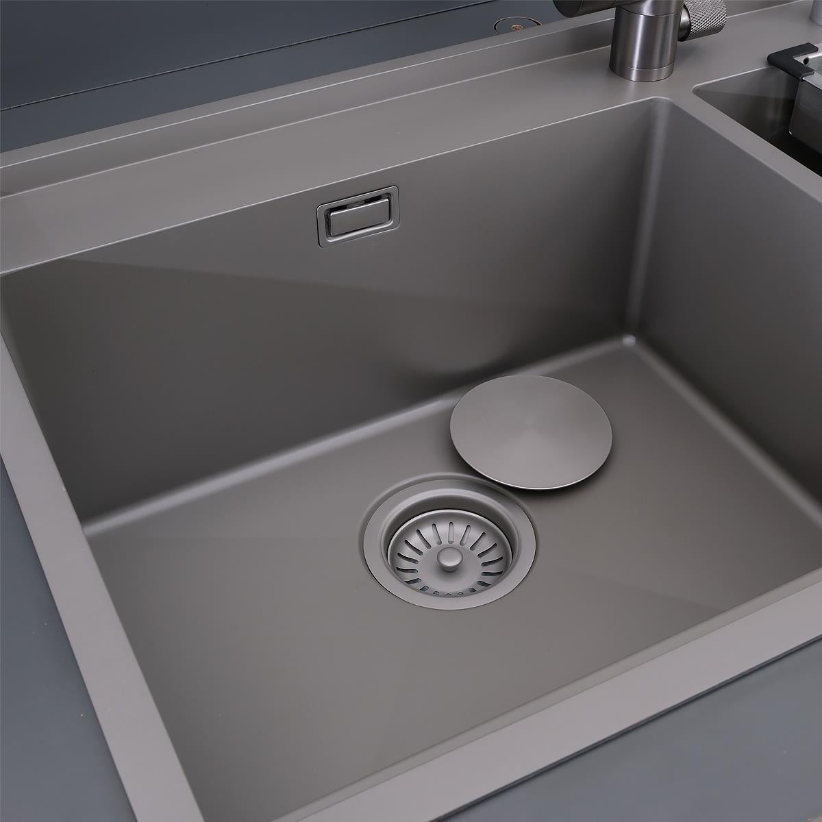 Giotto El Yapımı Nano Eviye Seti 86x51 cm Mat Gri (Gun Grey)