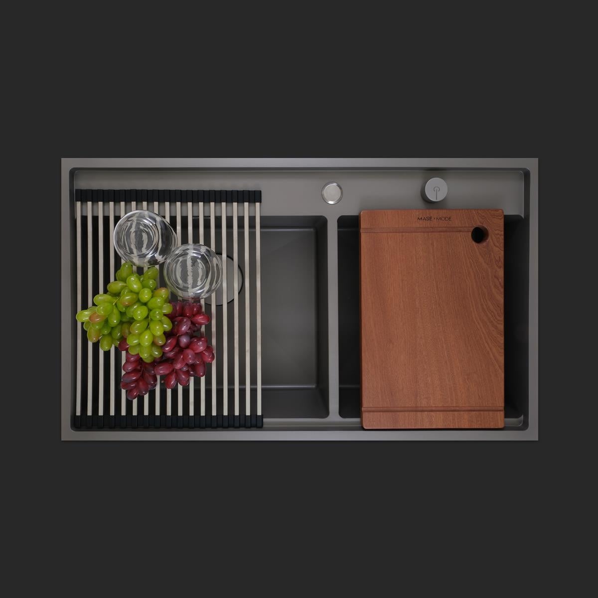 Giotto El Yapımı Nano Eviye Seti 86x51 cm Mat Gri (Gun Grey)