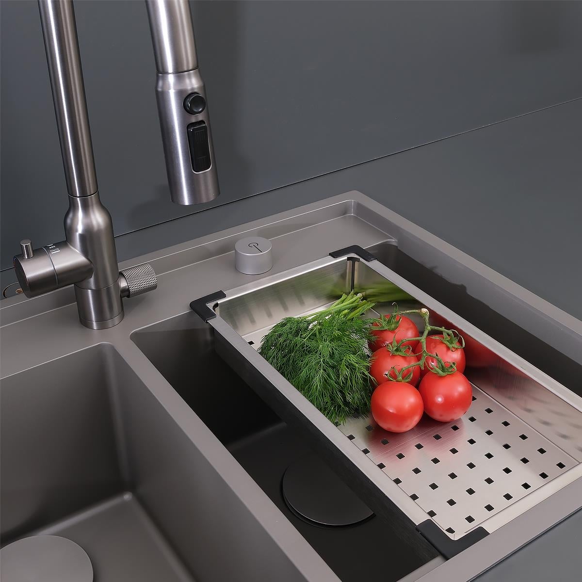 Giotto El Yapımı Nano Eviye Seti 86x51 cm Mat Gri (Gun Grey)