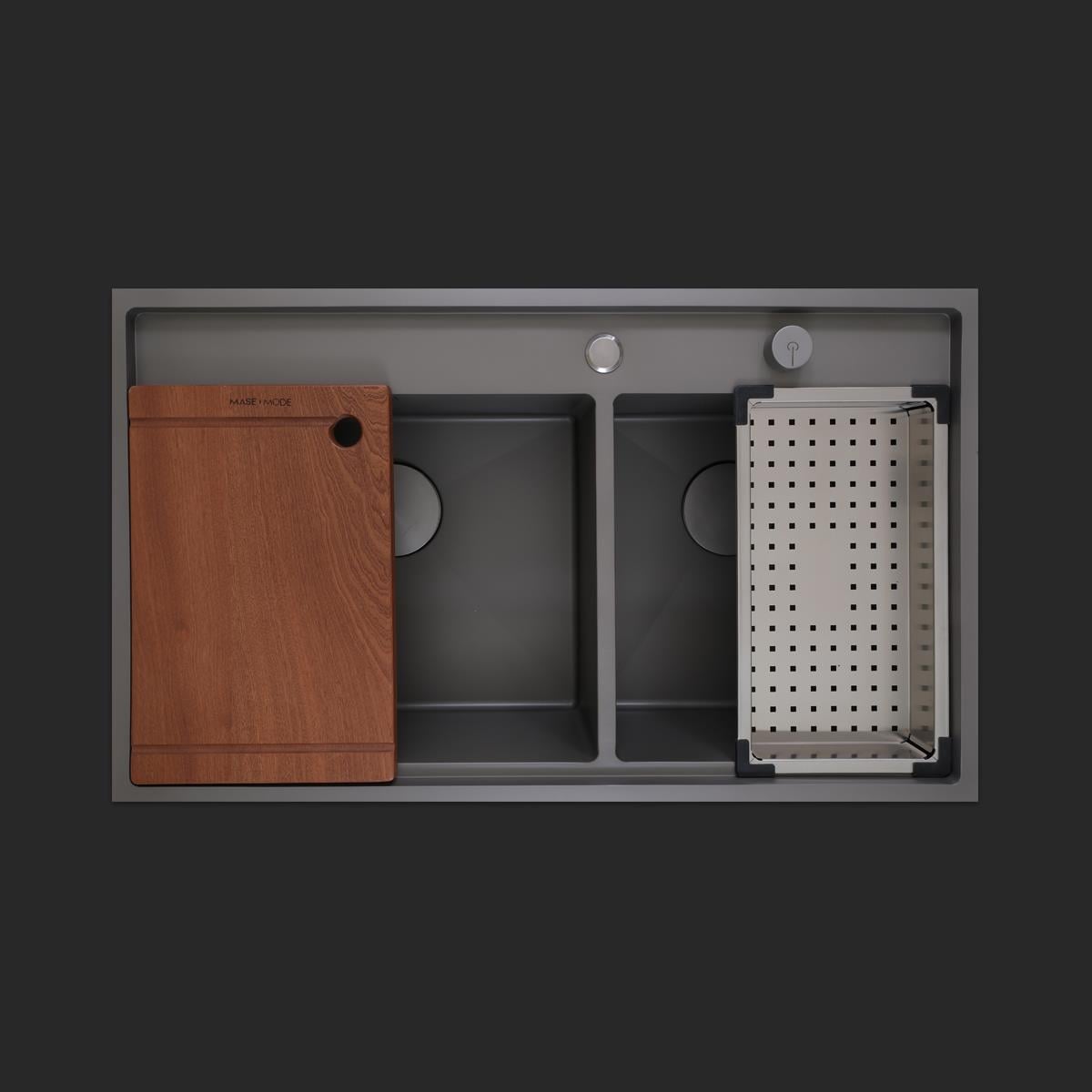 Giotto El Yapımı Nano Eviye Seti 86x51 cm Mat Gri (Gun Grey)