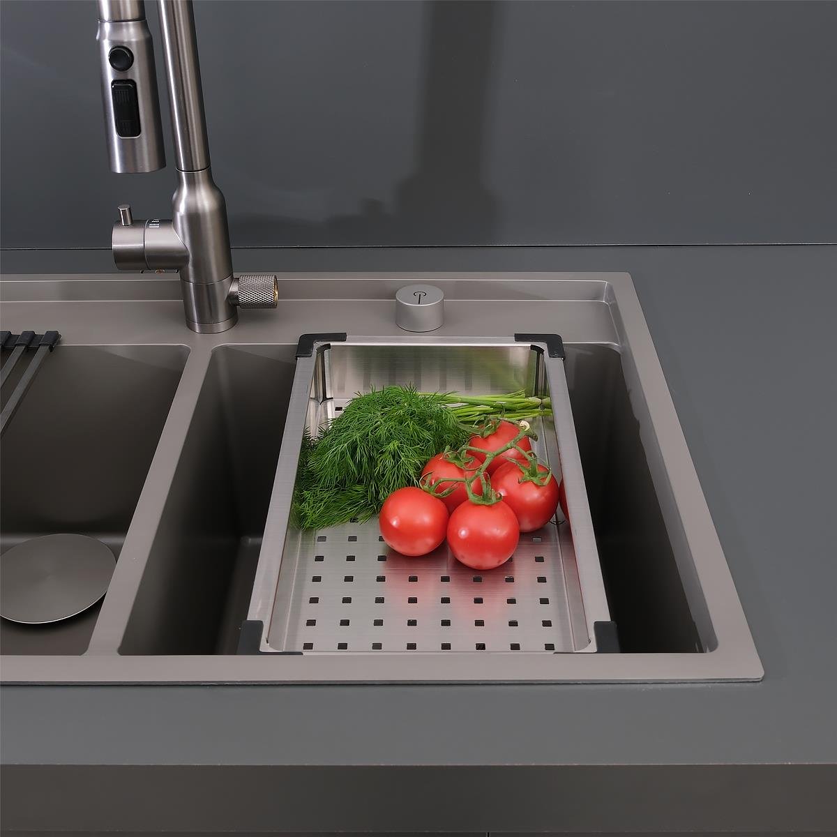 Giotto El Yapımı Nano Eviye Seti 86x51 cm Mat Gri (Gun Grey)