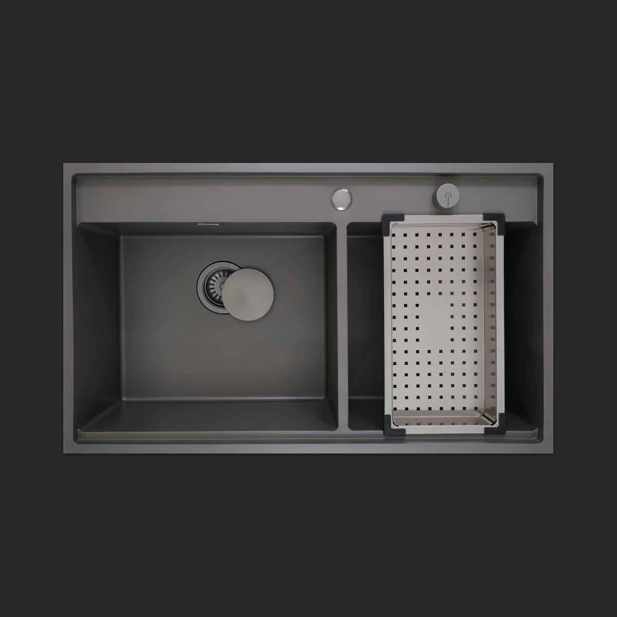 Giotto El Yapımı Nano Eviye Seti 86x51 cm Mat Gri (Gun Grey)