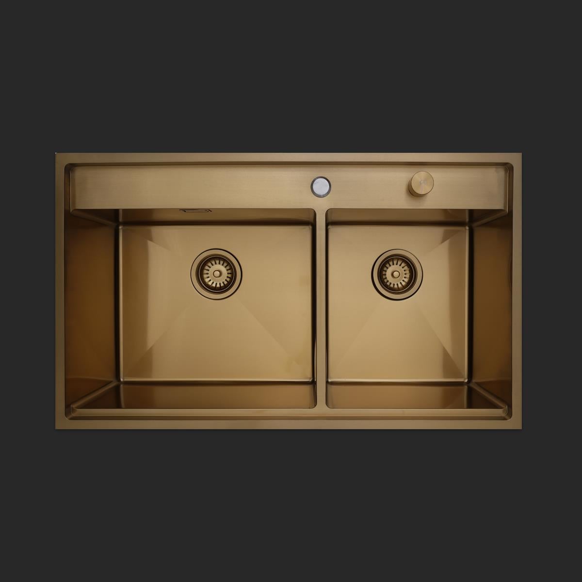 Giotto  El Yapımı PVD Eviye Seti 86x51 cm Altın (Gold)