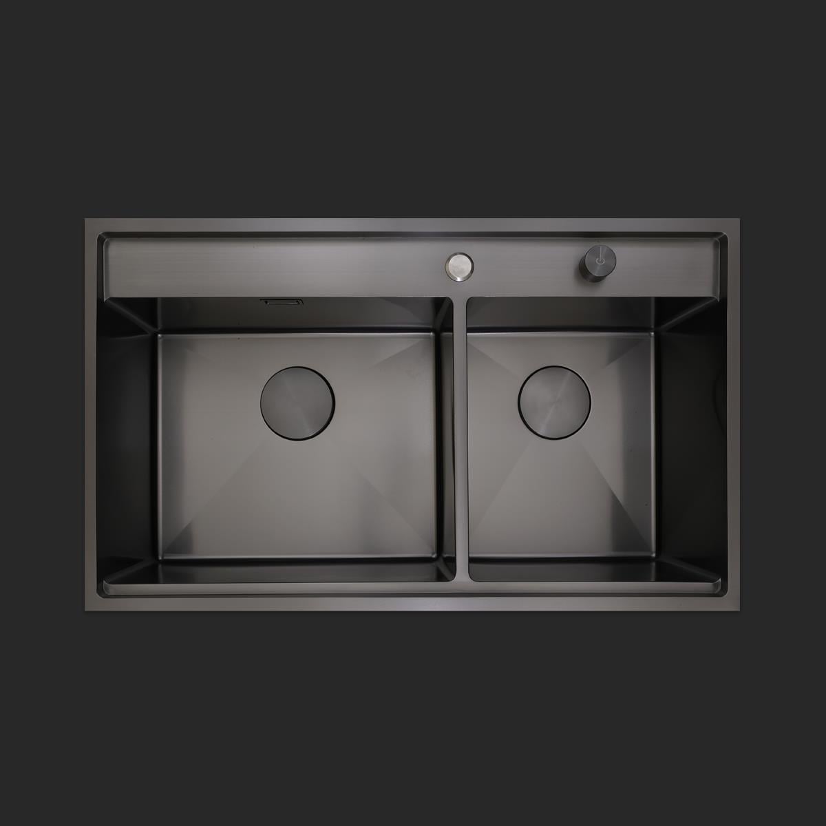 Giotto El Yapımı PVD Eviye Seti 86x51 cm Siyah (Black)