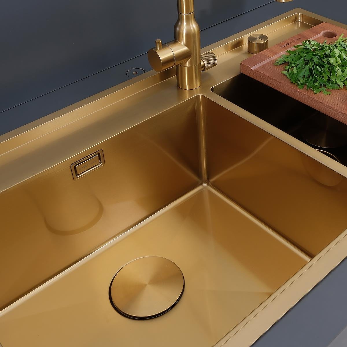 Giotto  El Yapımı PVD Eviye Seti 86x51 cm Altın (Gold)
