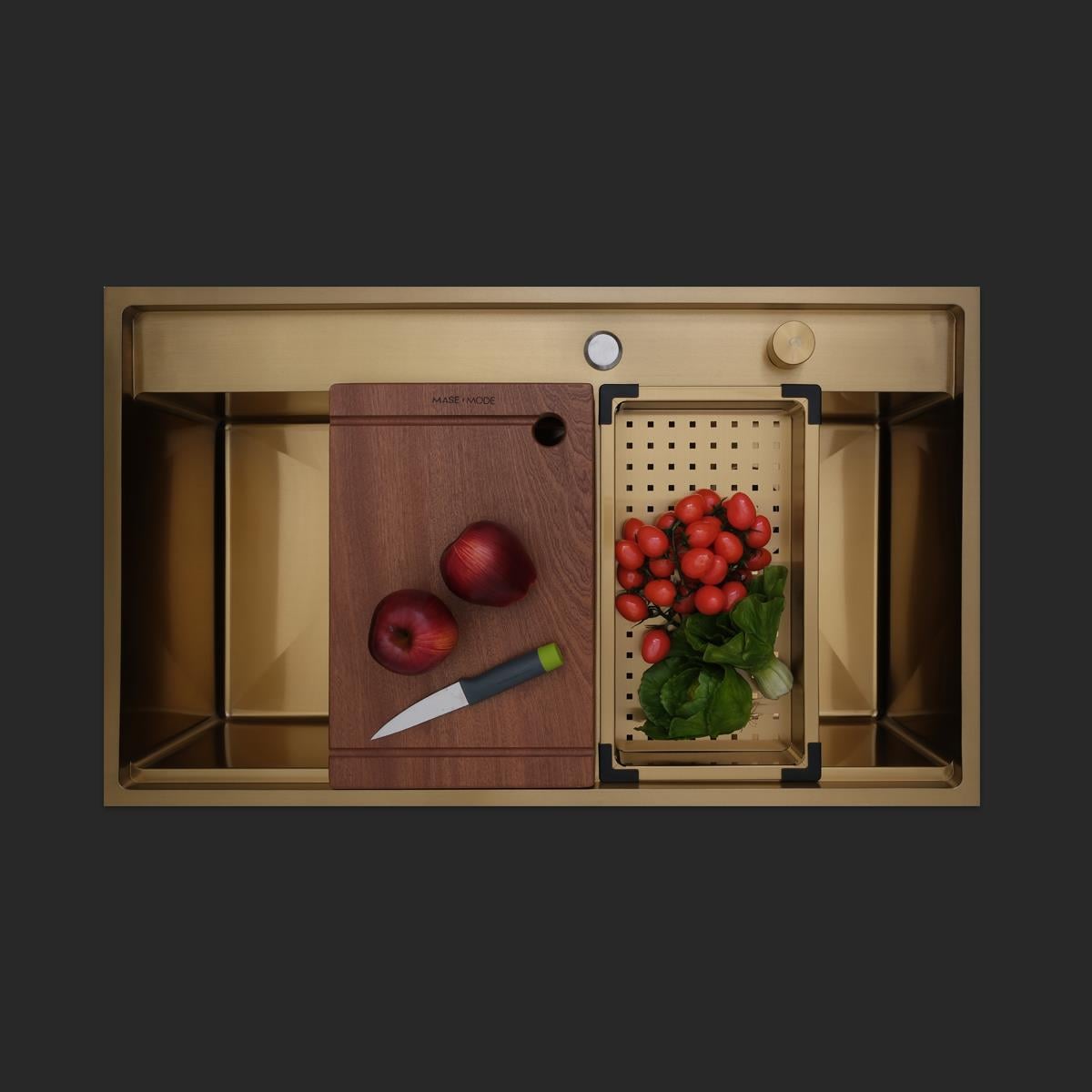 Giotto  El Yapımı PVD Eviye Seti 86x51 cm Altın (Gold)