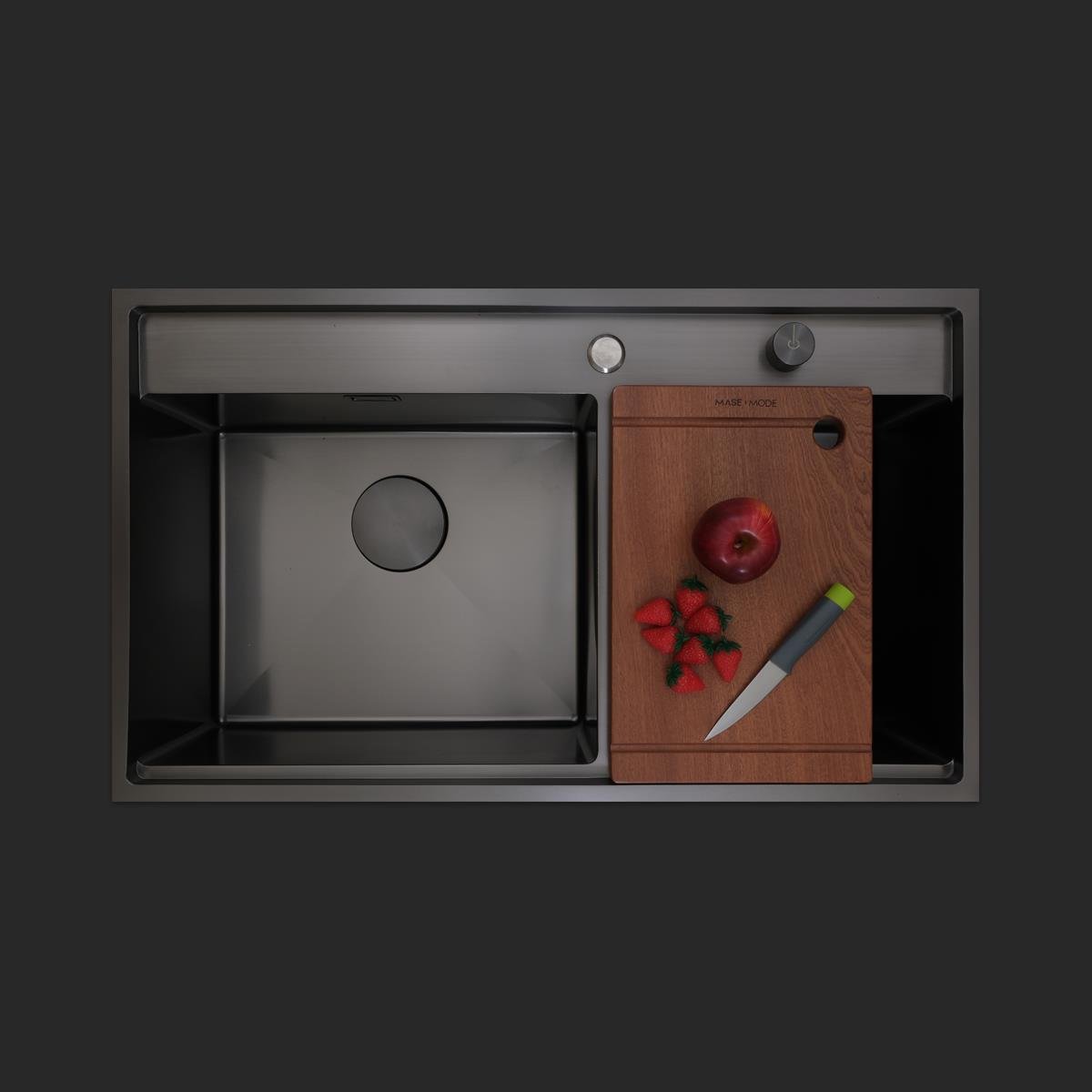 Giotto El Yapımı PVD Eviye Seti 86x51 cm Siyah (Black)