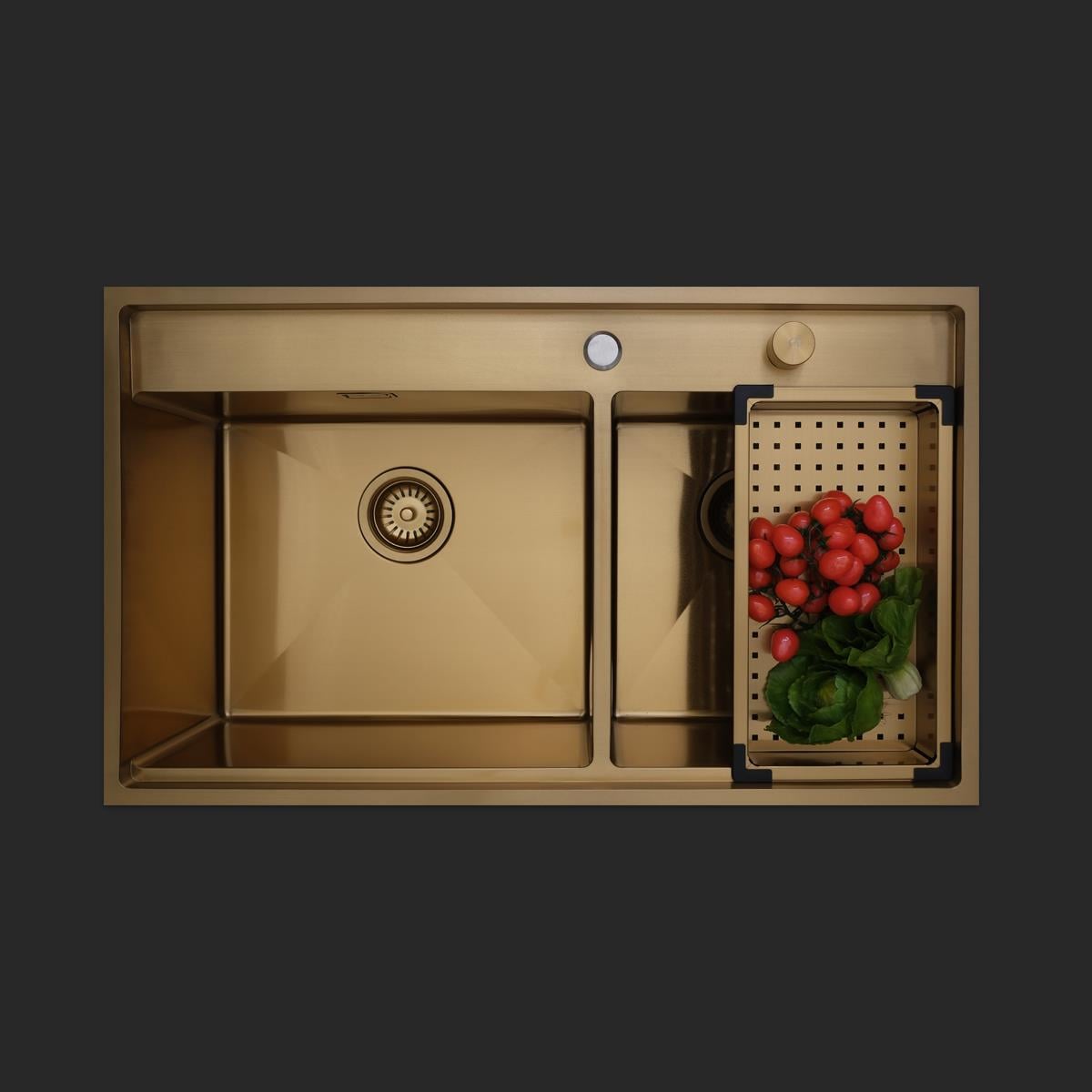 Giotto  El Yapımı PVD Eviye Seti 86x51 cm Altın (Gold)
