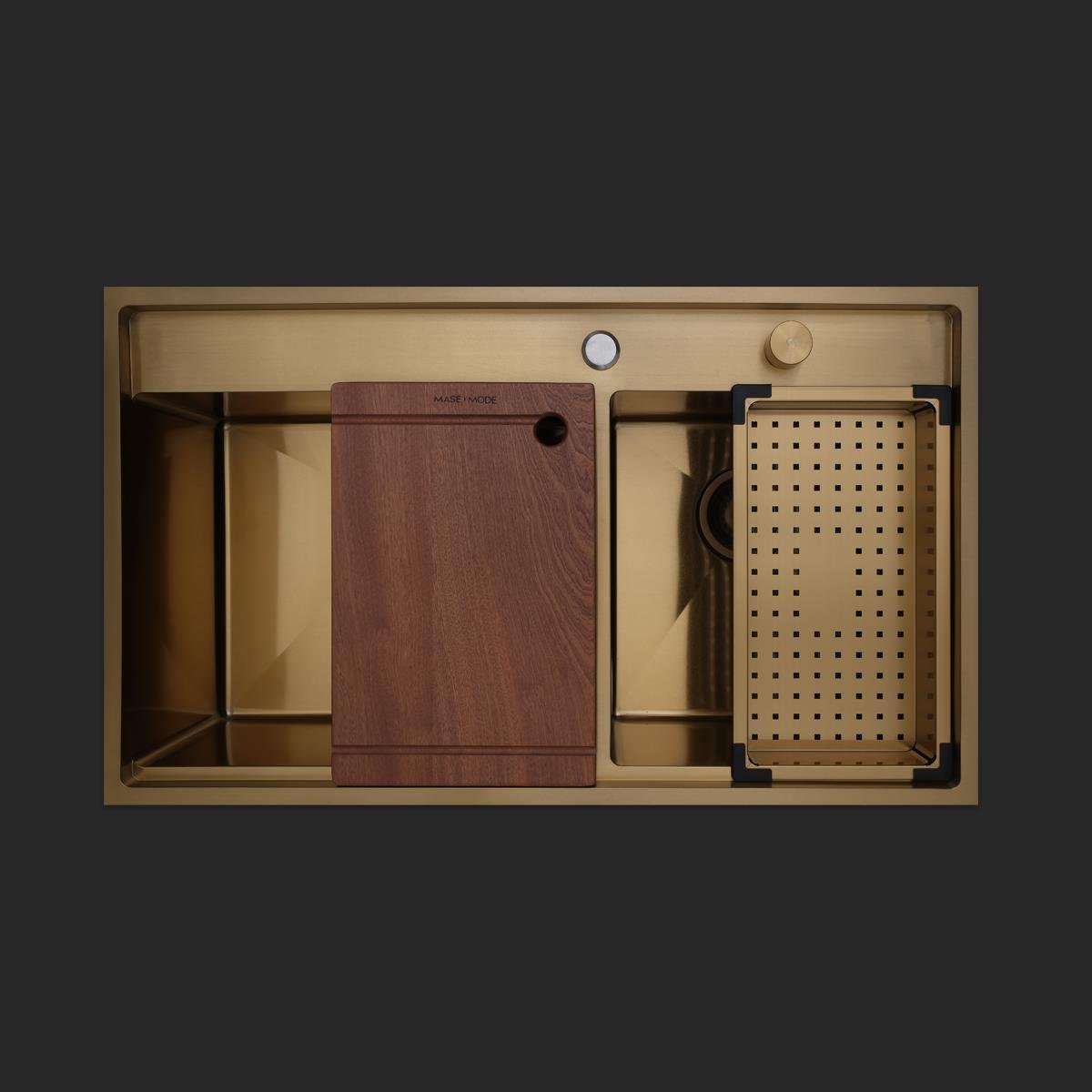 Giotto  El Yapımı PVD Eviye Seti 86x51 cm Altın (Gold)