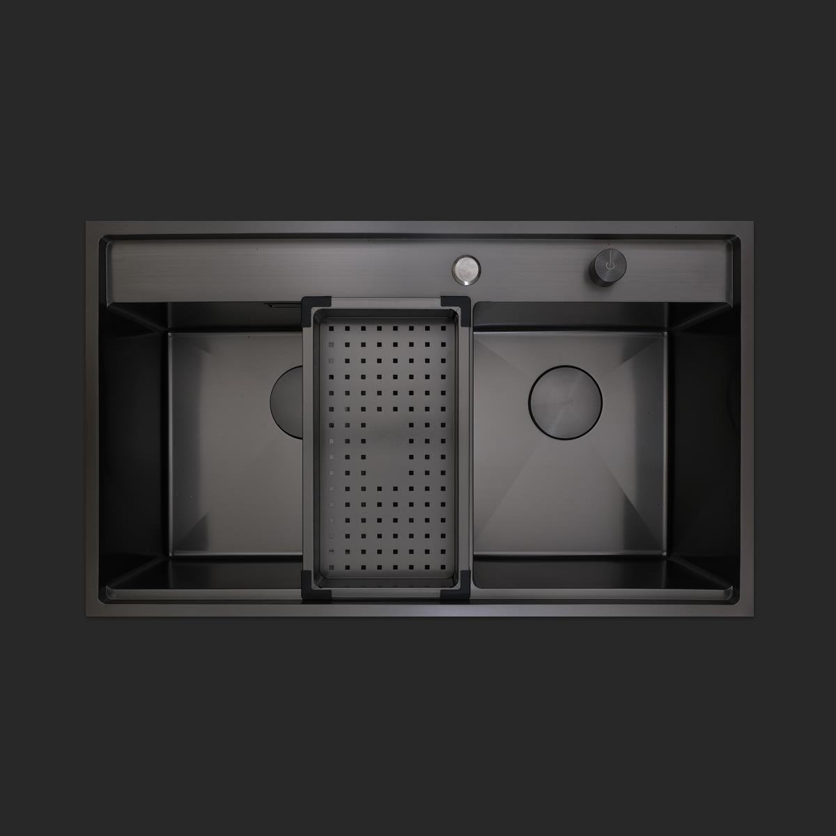 Giotto El Yapımı PVD Eviye Seti 86x51 cm Siyah (Black)