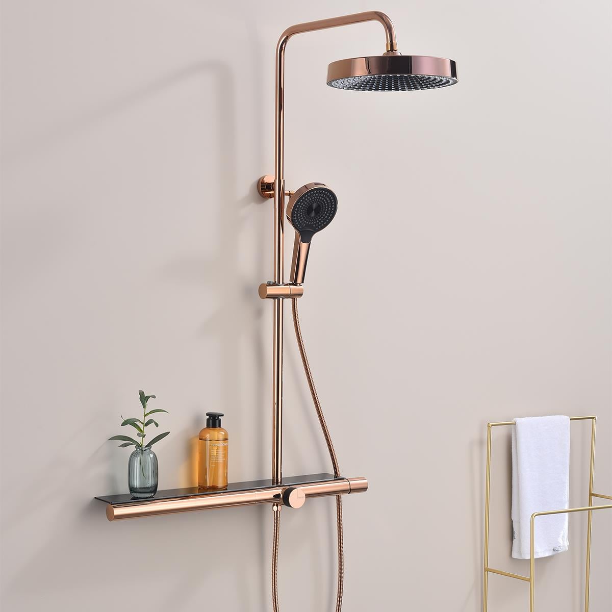 Luxor 3 Fonksiyonlu Duş Seti (Rose Gold)