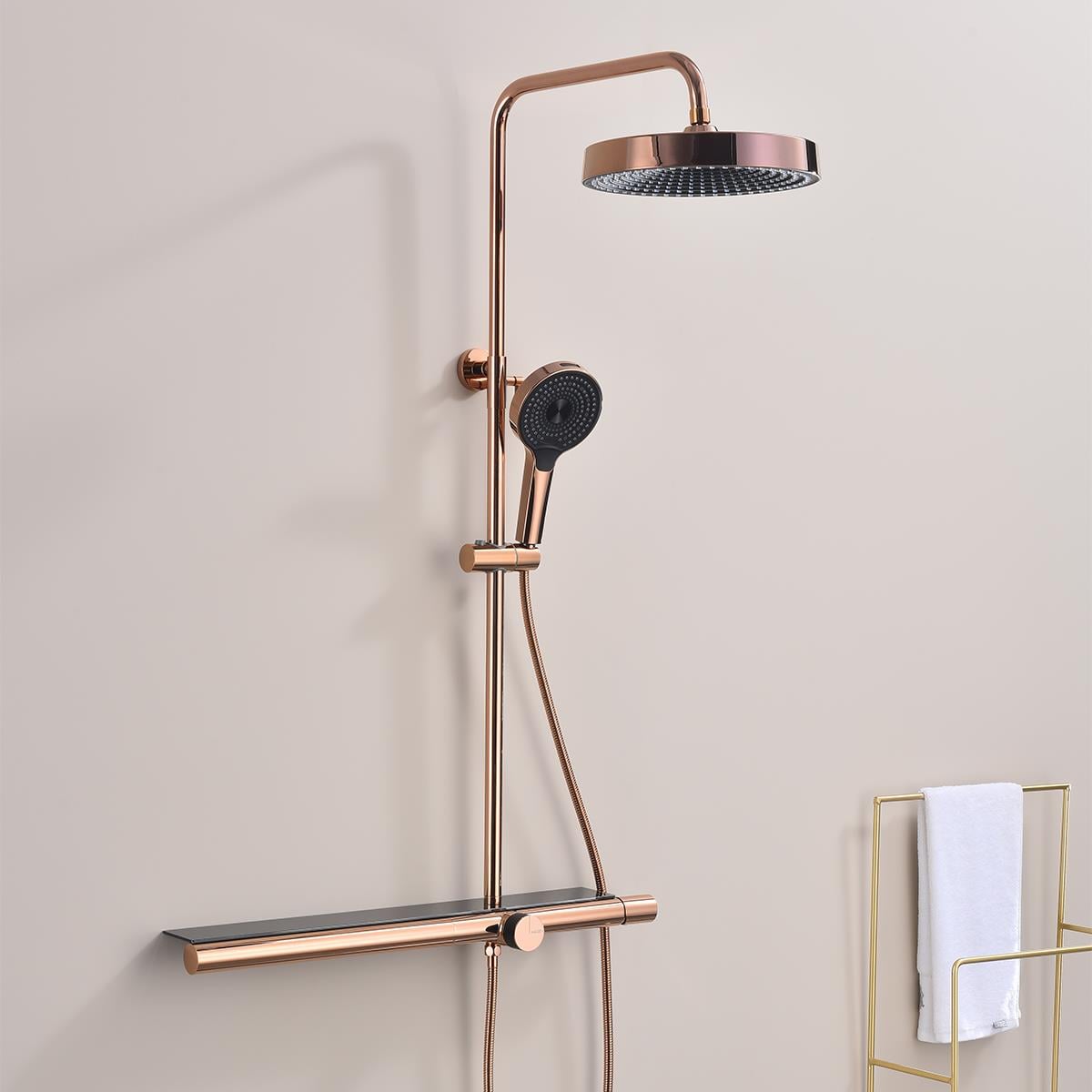 Luxor 3 Fonksiyonlu Duş Seti (Rose Gold)