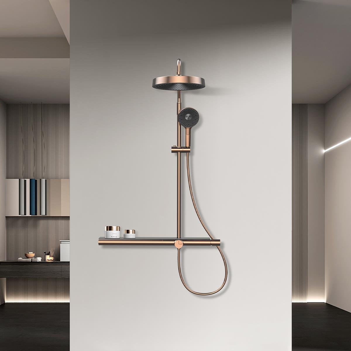 Luxor 3 Fonksiyonlu Duş Seti (Rose Gold)