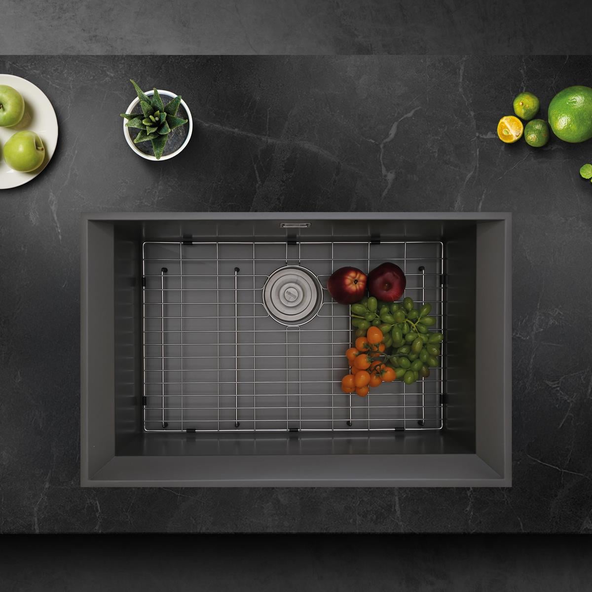 Marea El Yapımı Nano Eviye Seti 75x48 cm Mat Gri (Gun Grey)