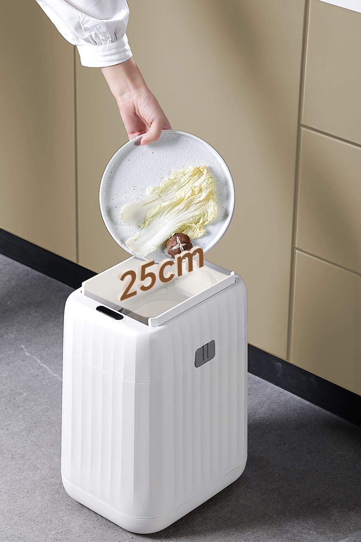 MAS5913W-15L Sensörlü Plastik Çöp Kutusu 15 Litre