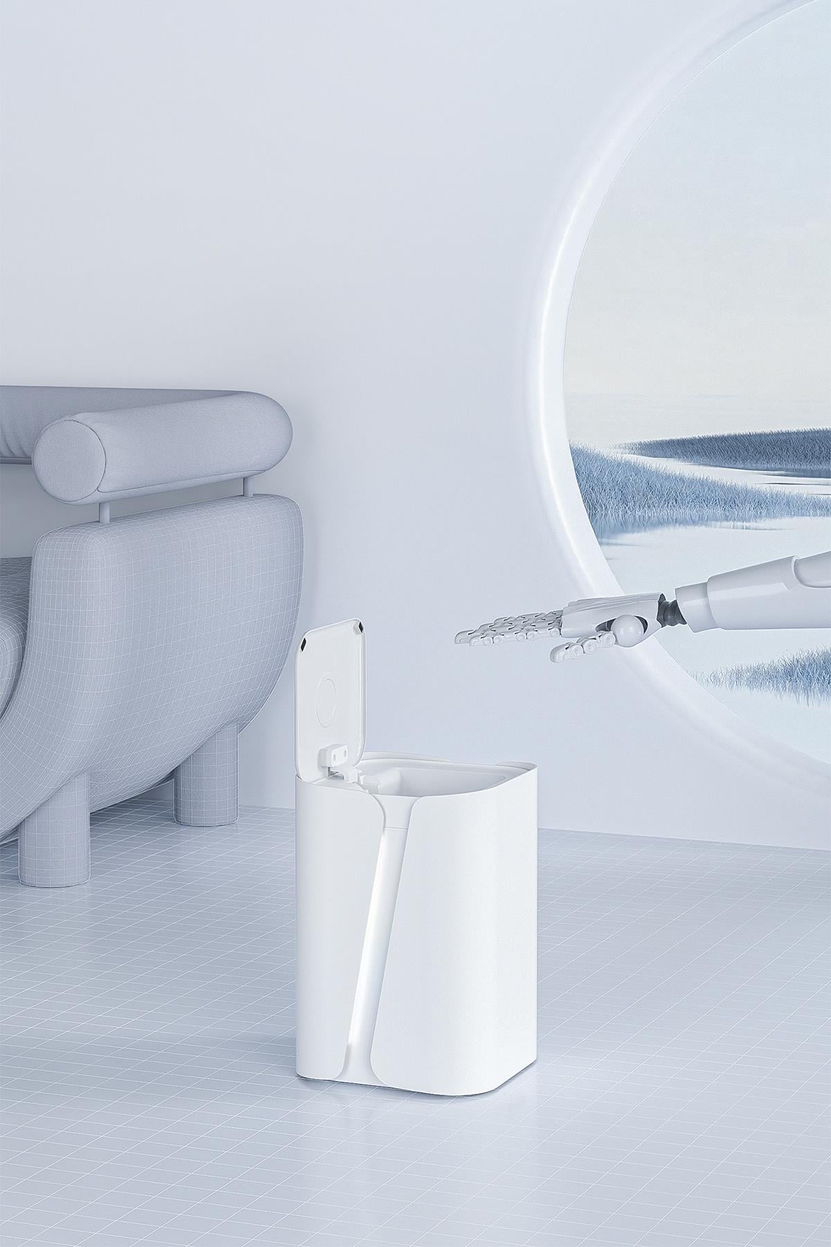 MAS888W-15L Işıklı Sensörlü Çöp Kutusu
