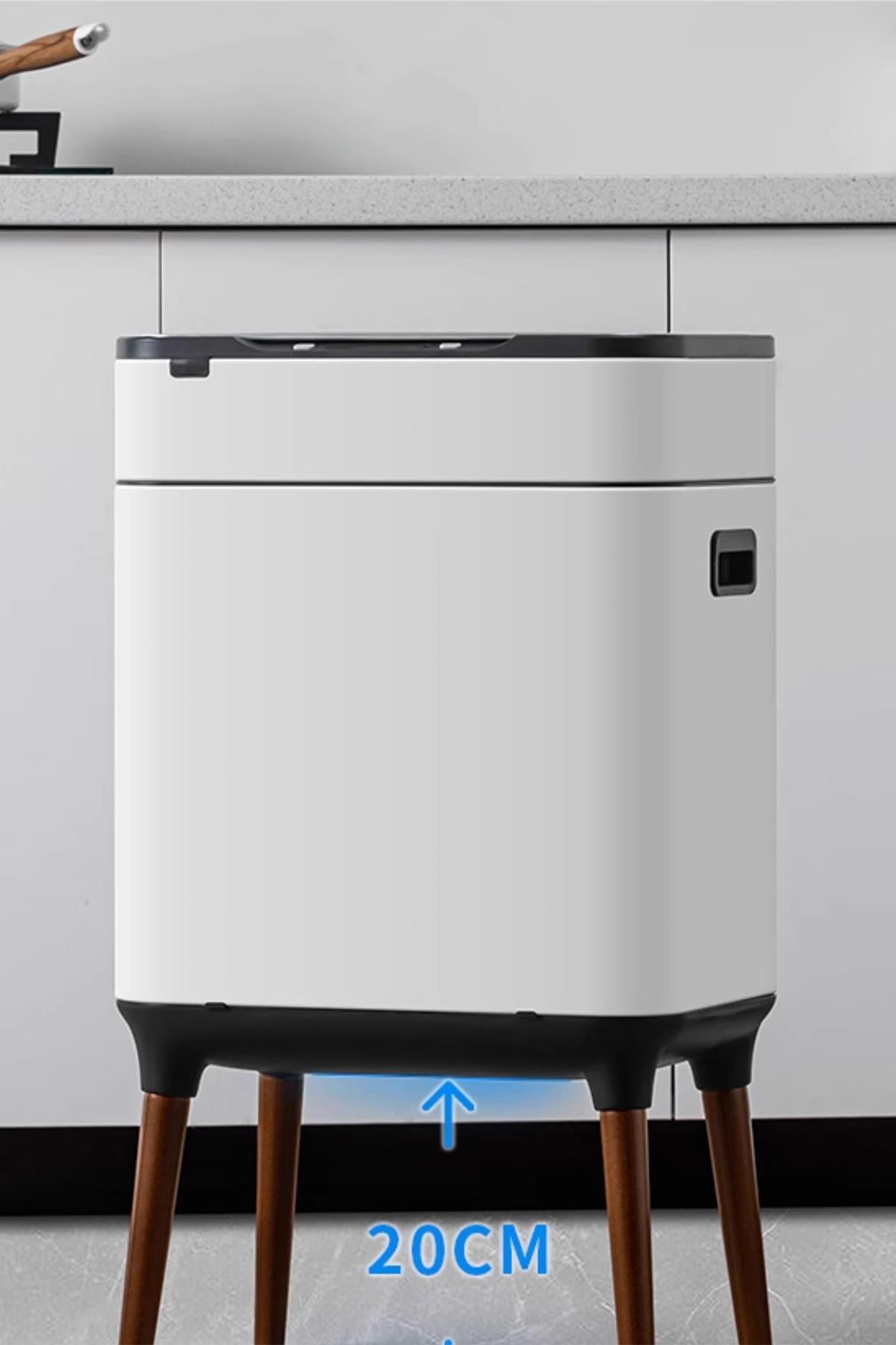 MAS9710W-9L Ahşap Ayaklı Sensörlü Ozon Çöp Kovası