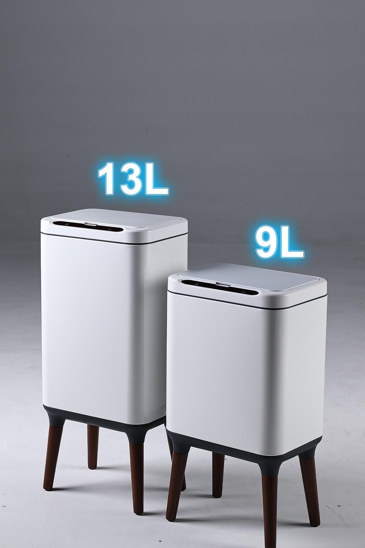 MAS9710W-9L Ahşap Ayaklı Sensörlü Ozon Çöp Kovası
