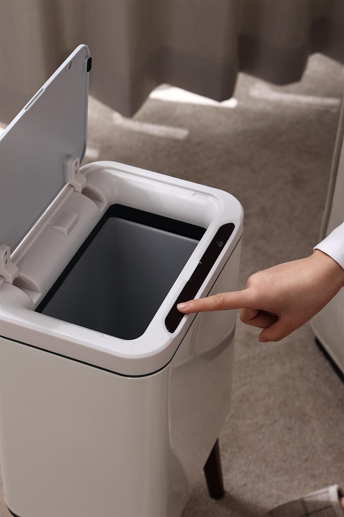 MAS9710W-9L Ahşap Ayaklı Sensörlü Ozon Çöp Kovası