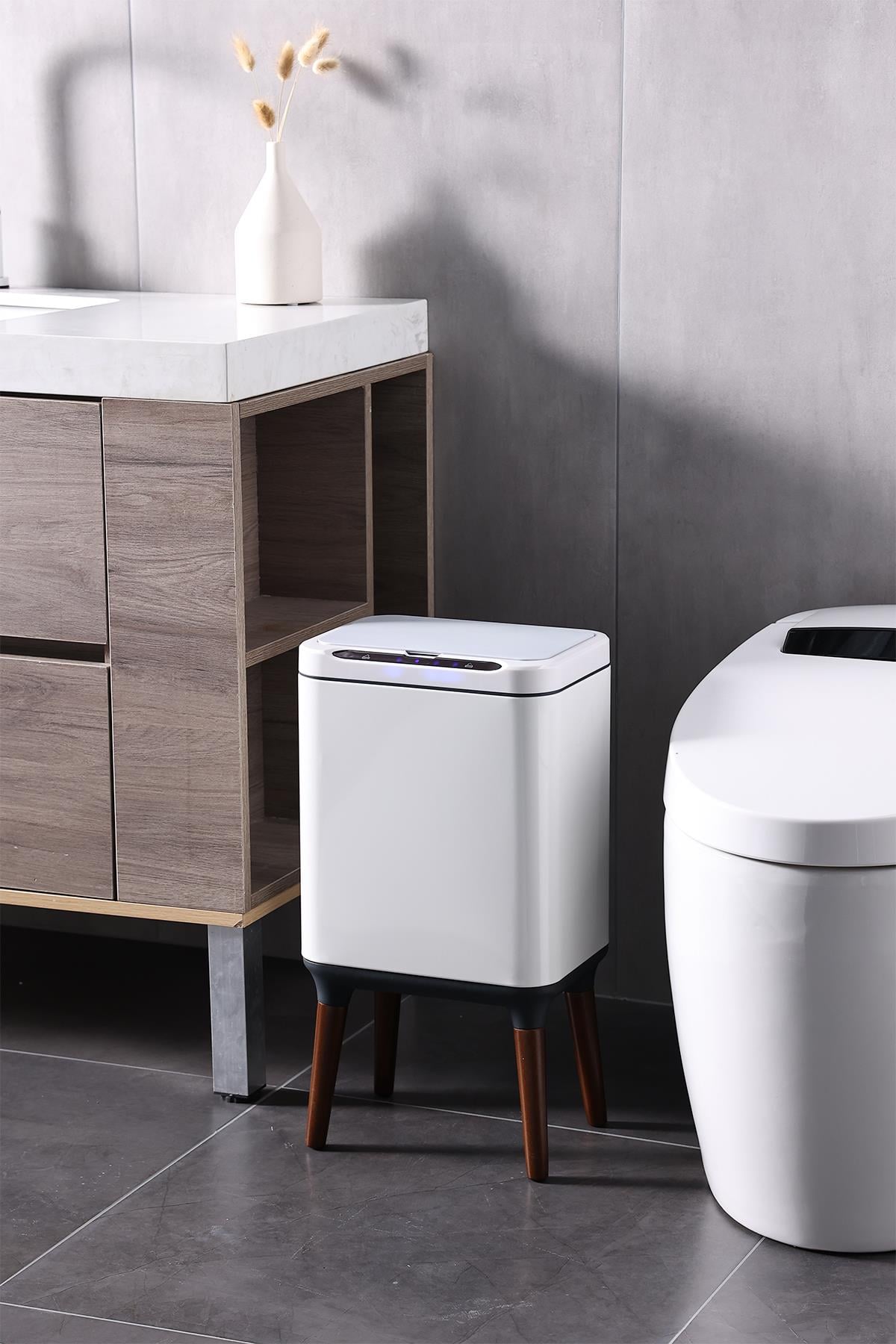 MAS9710W-9L Ahşap Ayaklı Sensörlü Ozon Çöp Kovası
