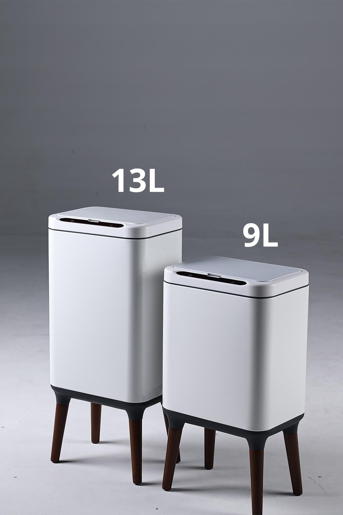 MAS9711W-13L Ahşap Ayaklı Sensörlü Ozon Çöp Kovası