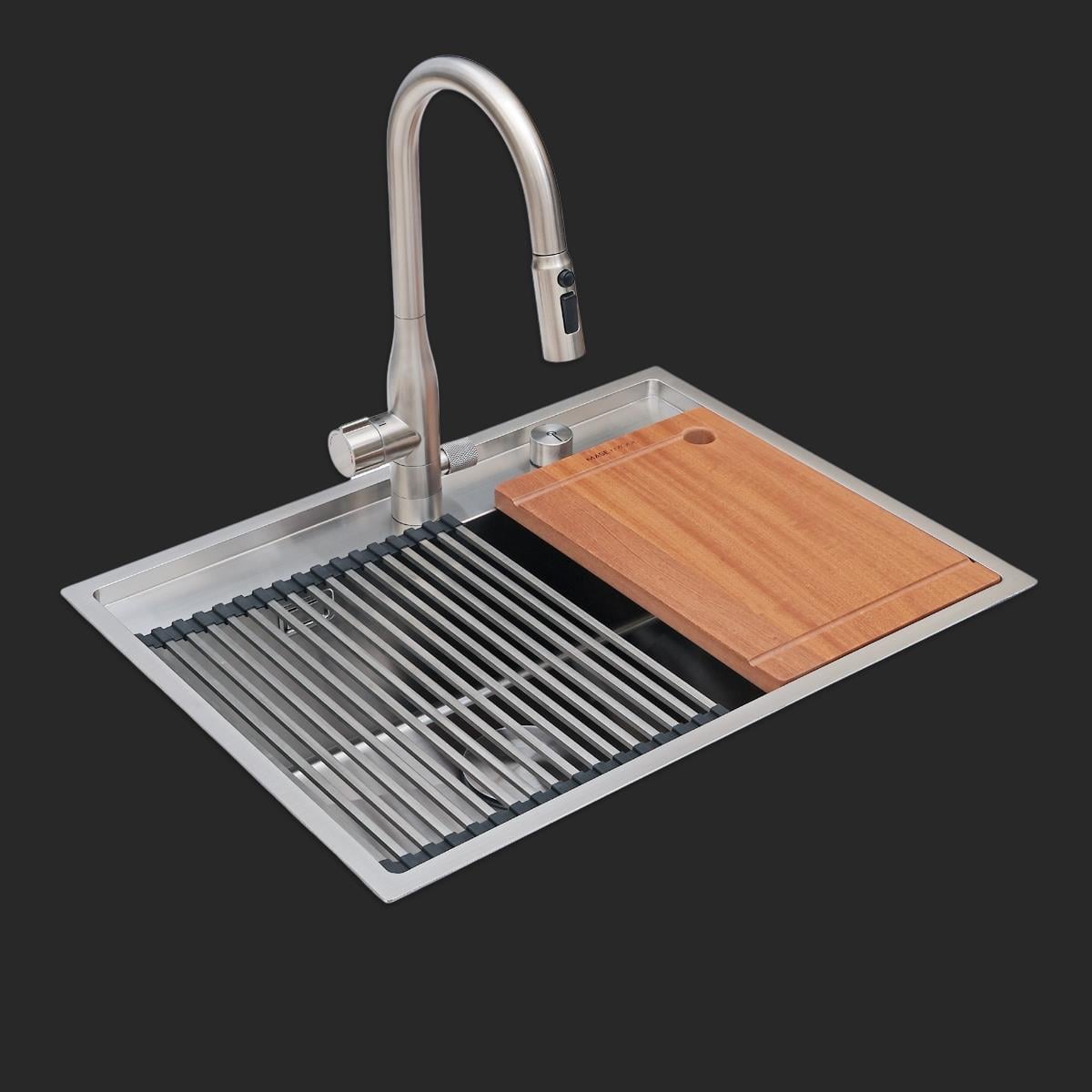 Murano El Yapımı  Eviye Seti 68x51 cm Inoks (Chrome)