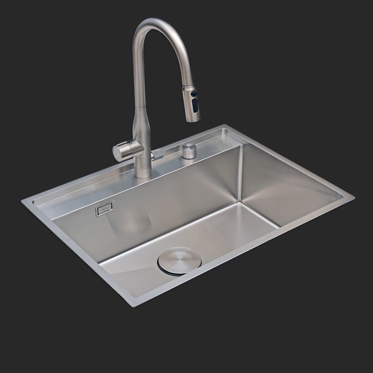 Murano El Yapımı  Eviye Seti 68x51 cm Inoks (Chrome)