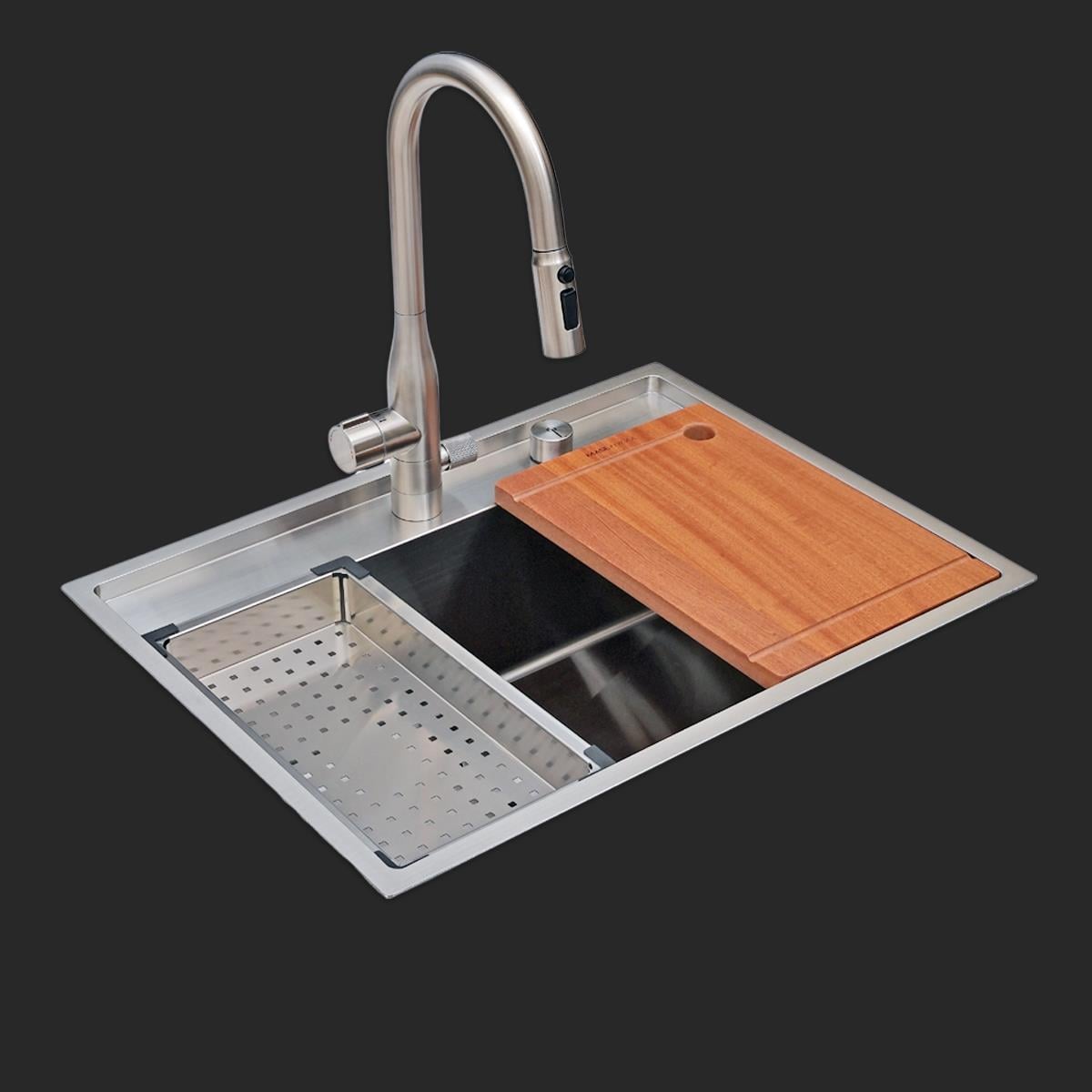 Murano El Yapımı  Eviye Seti 68x51 cm Inoks (Chrome)