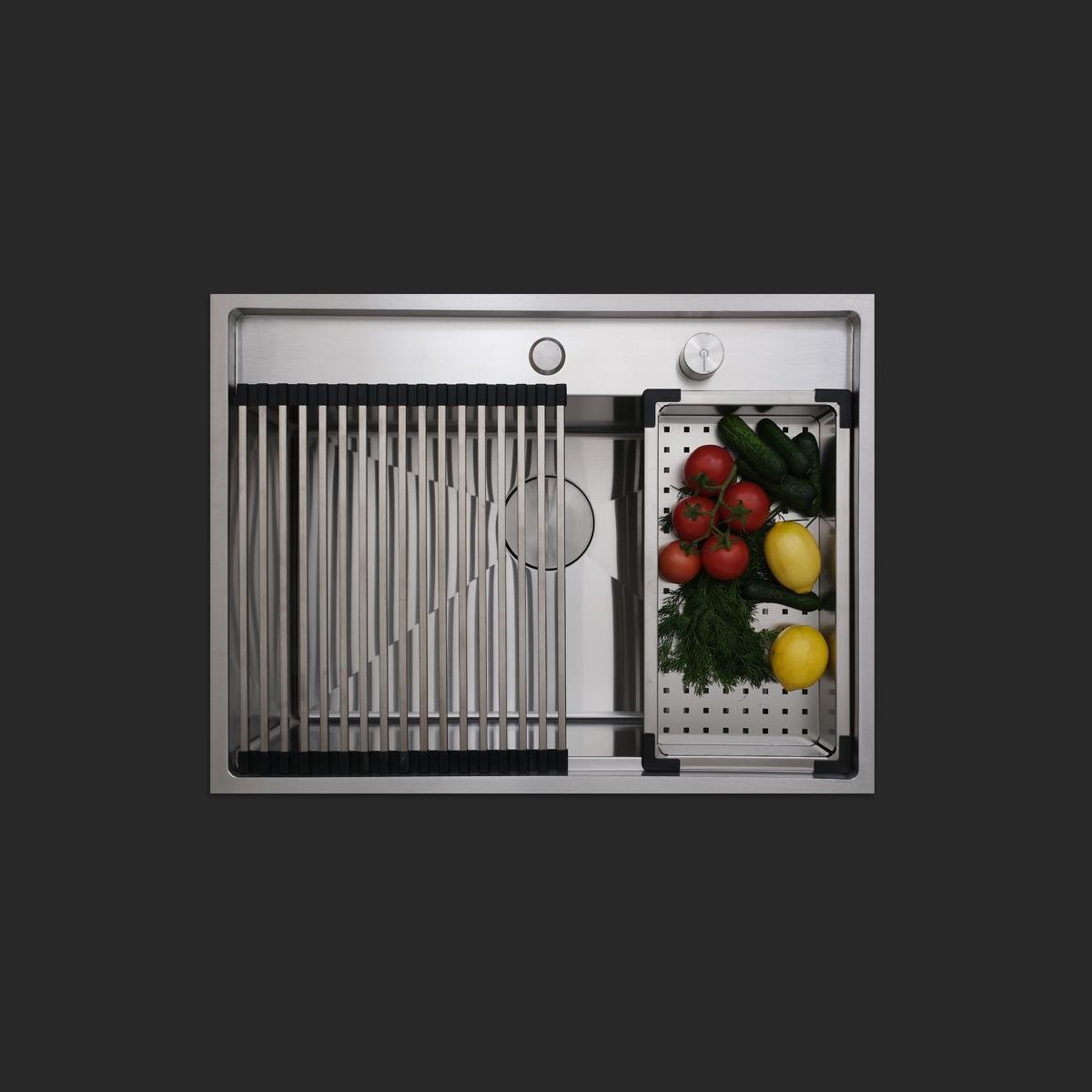 Murano El Yapımı  Eviye Seti 68x51 cm Inoks (Chrome)