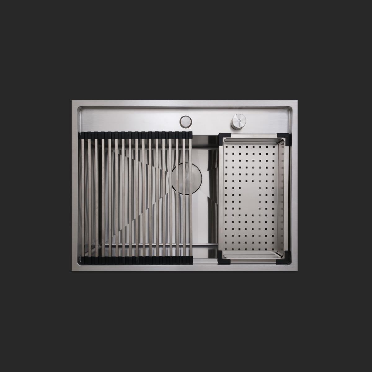 Murano El Yapımı  Eviye Seti 68x51 cm Inoks (Chrome)
