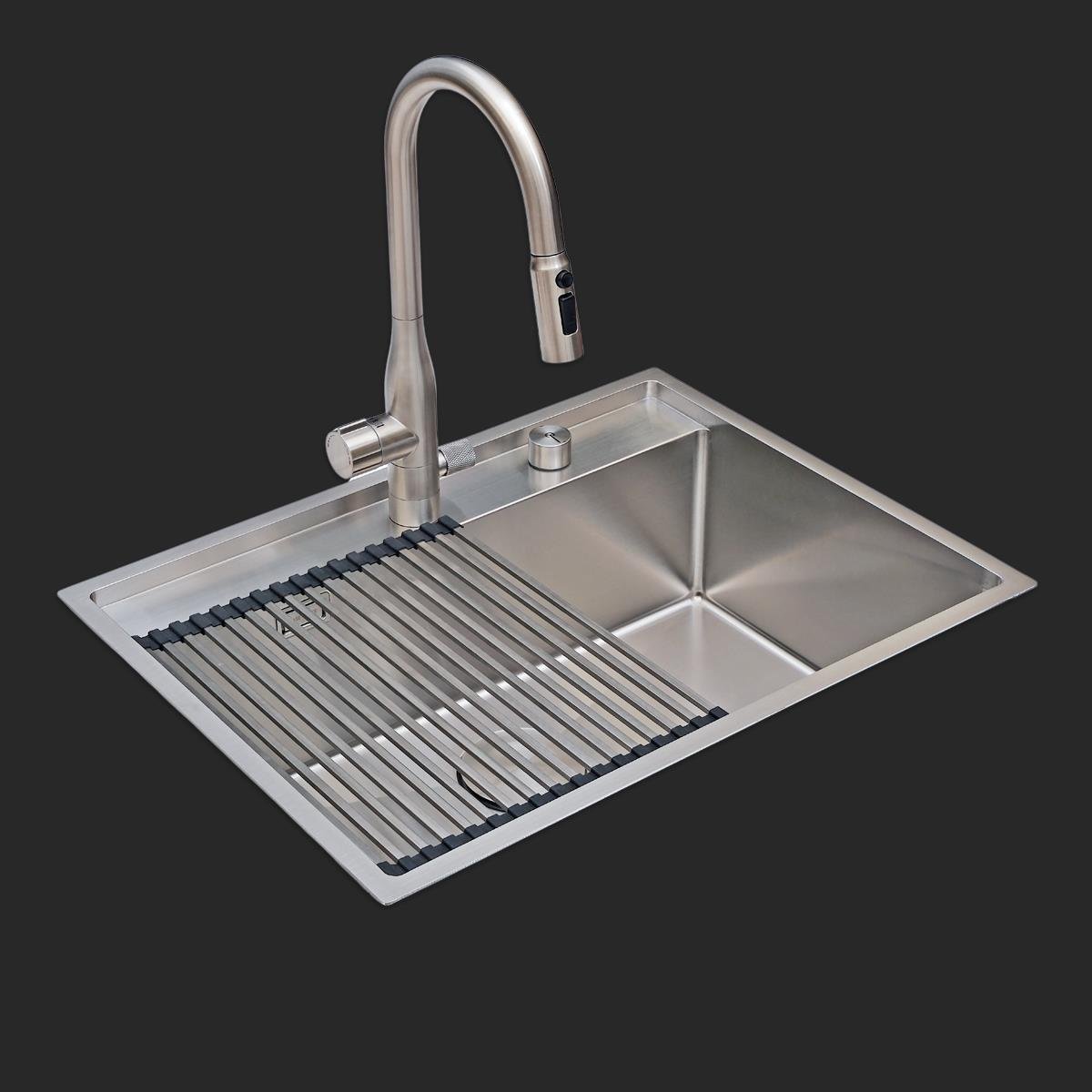 Murano El Yapımı  Eviye Seti 68x51 cm Inoks (Chrome)